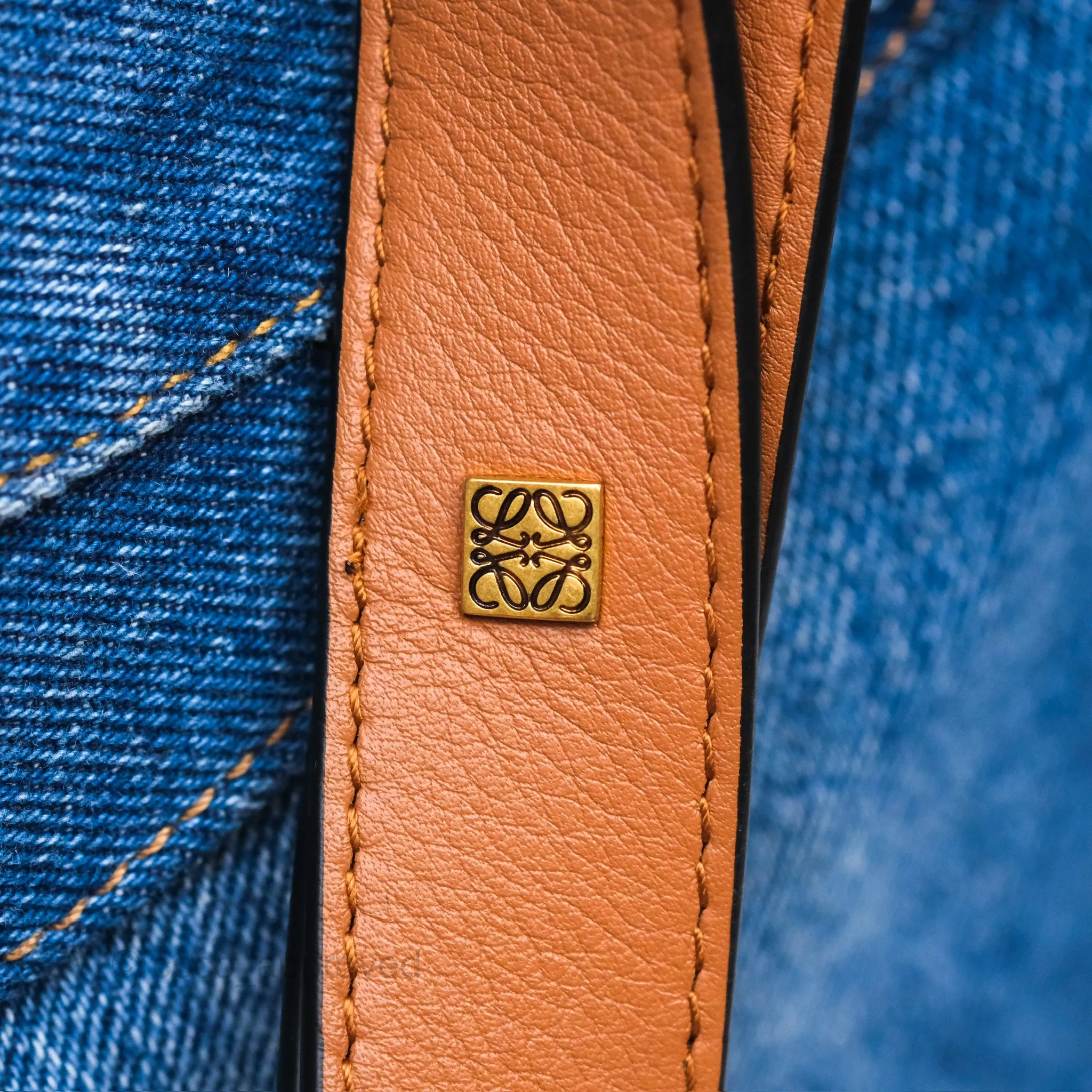 Loewe Small Hammock Shoulder Bag Denim Tan