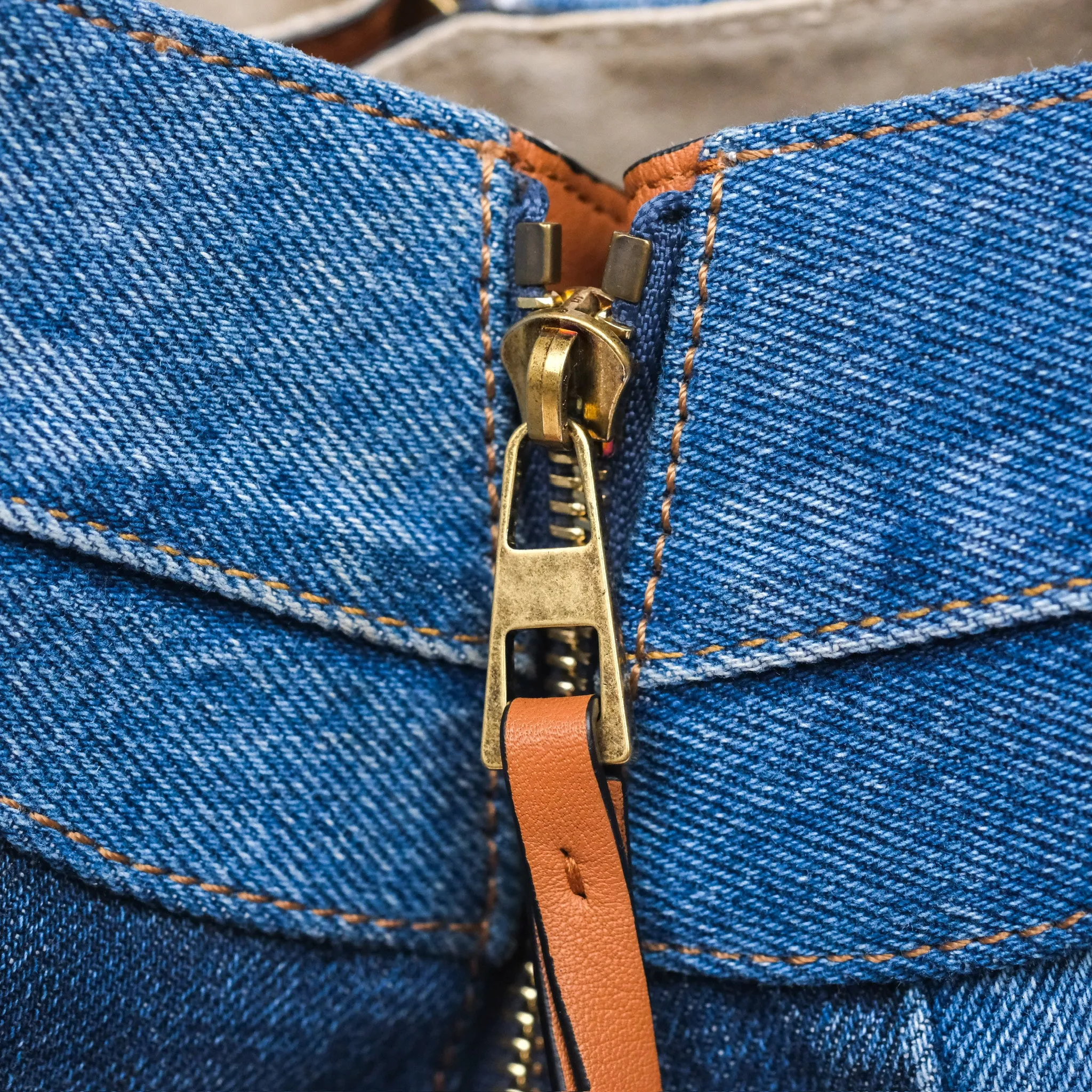 Loewe Small Hammock Shoulder Bag Denim Tan
