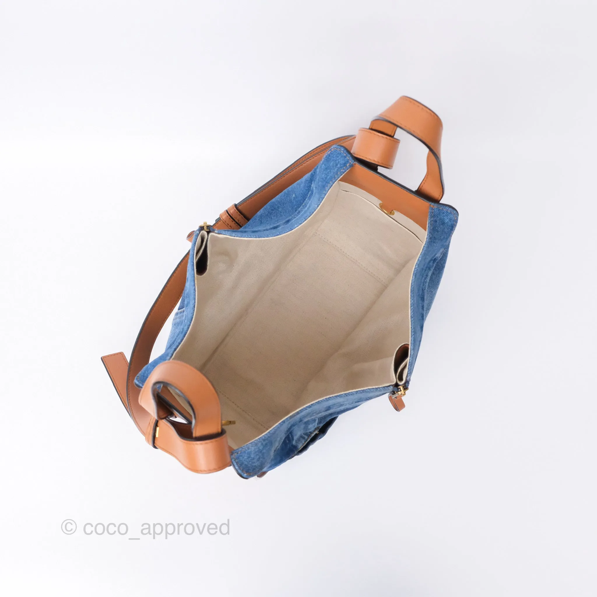Loewe Small Hammock Shoulder Bag Denim Tan