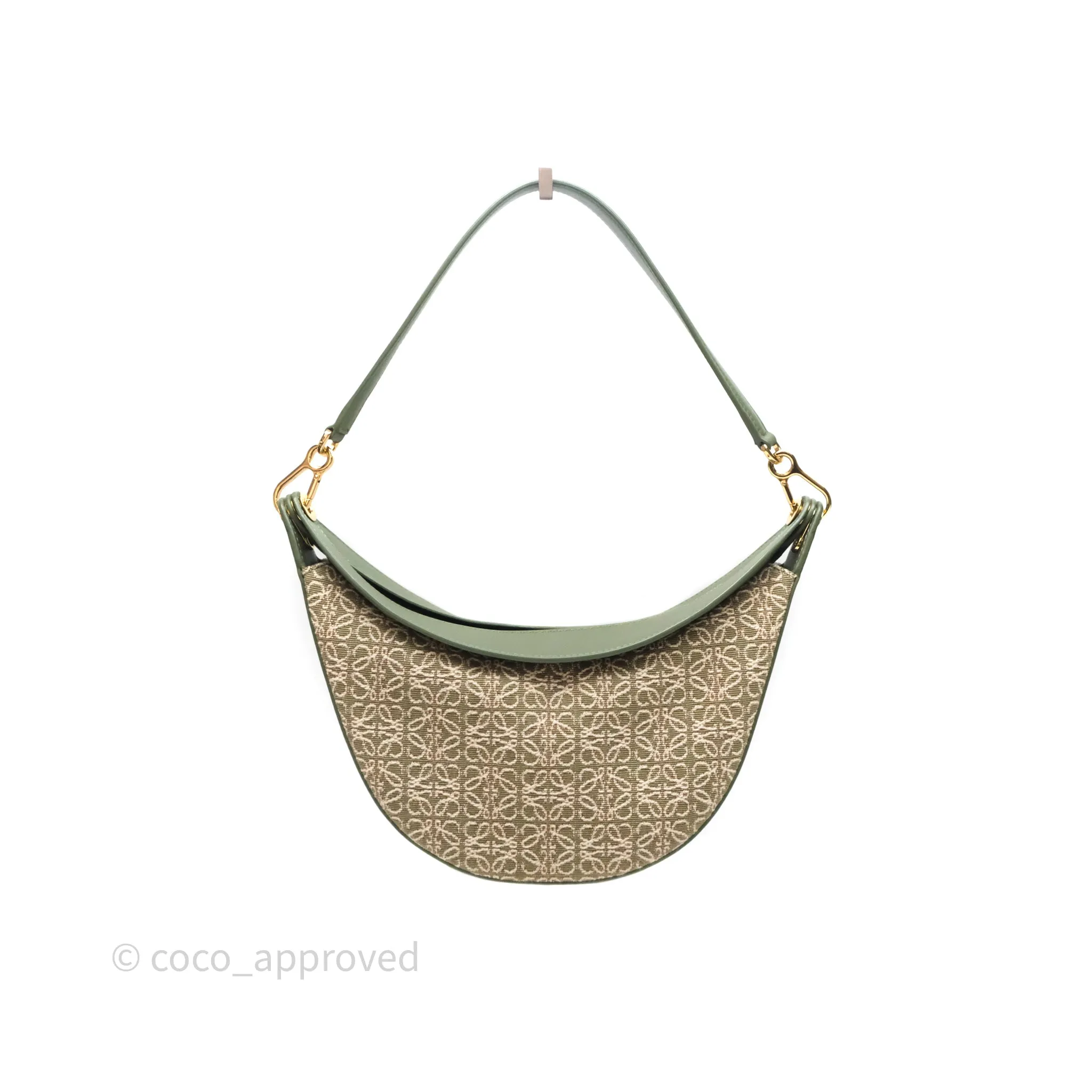 Loewe Small Luna Anagram Shoulder Bag Green Calfskin Jacquard
