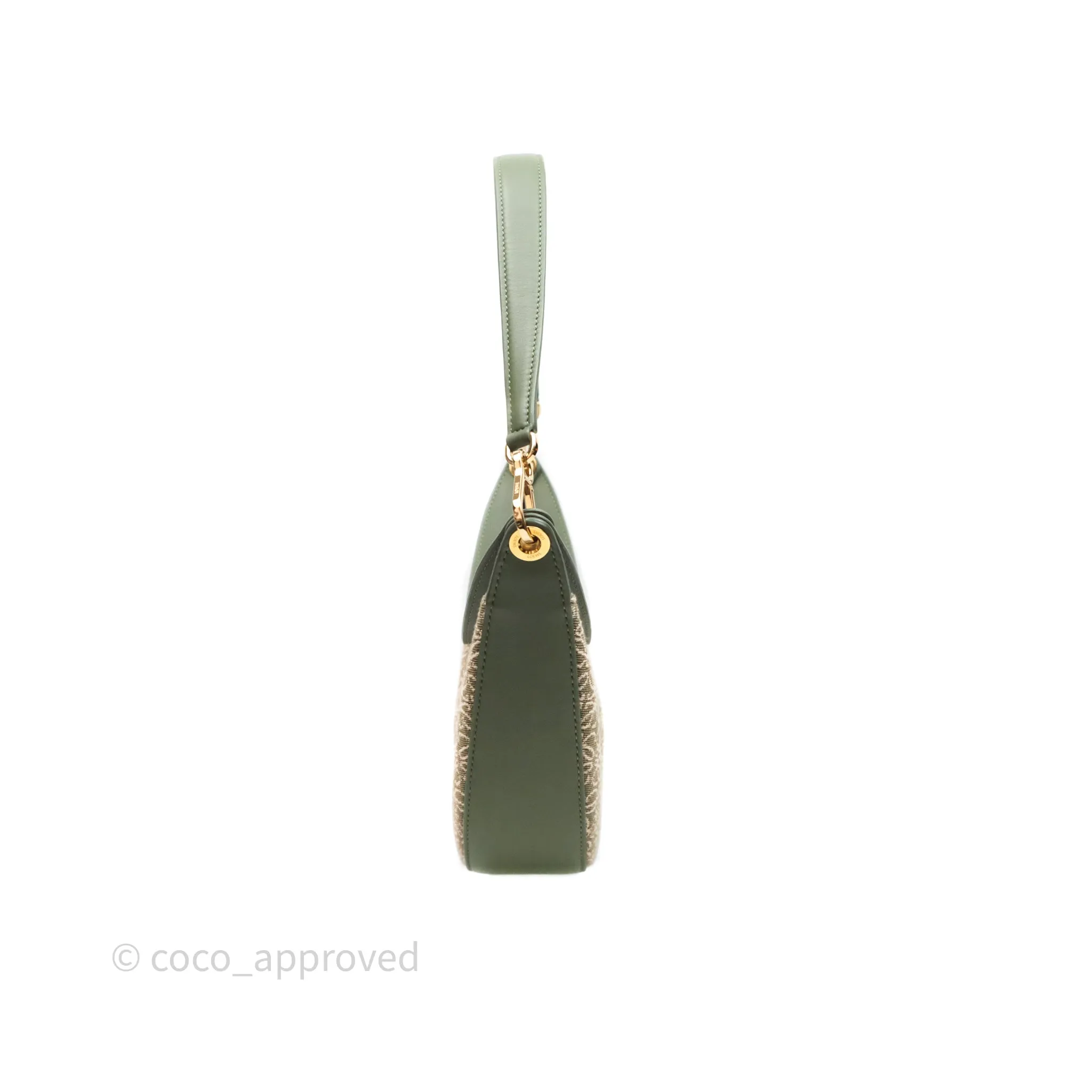 Loewe Small Luna Anagram Shoulder Bag Green Calfskin Jacquard