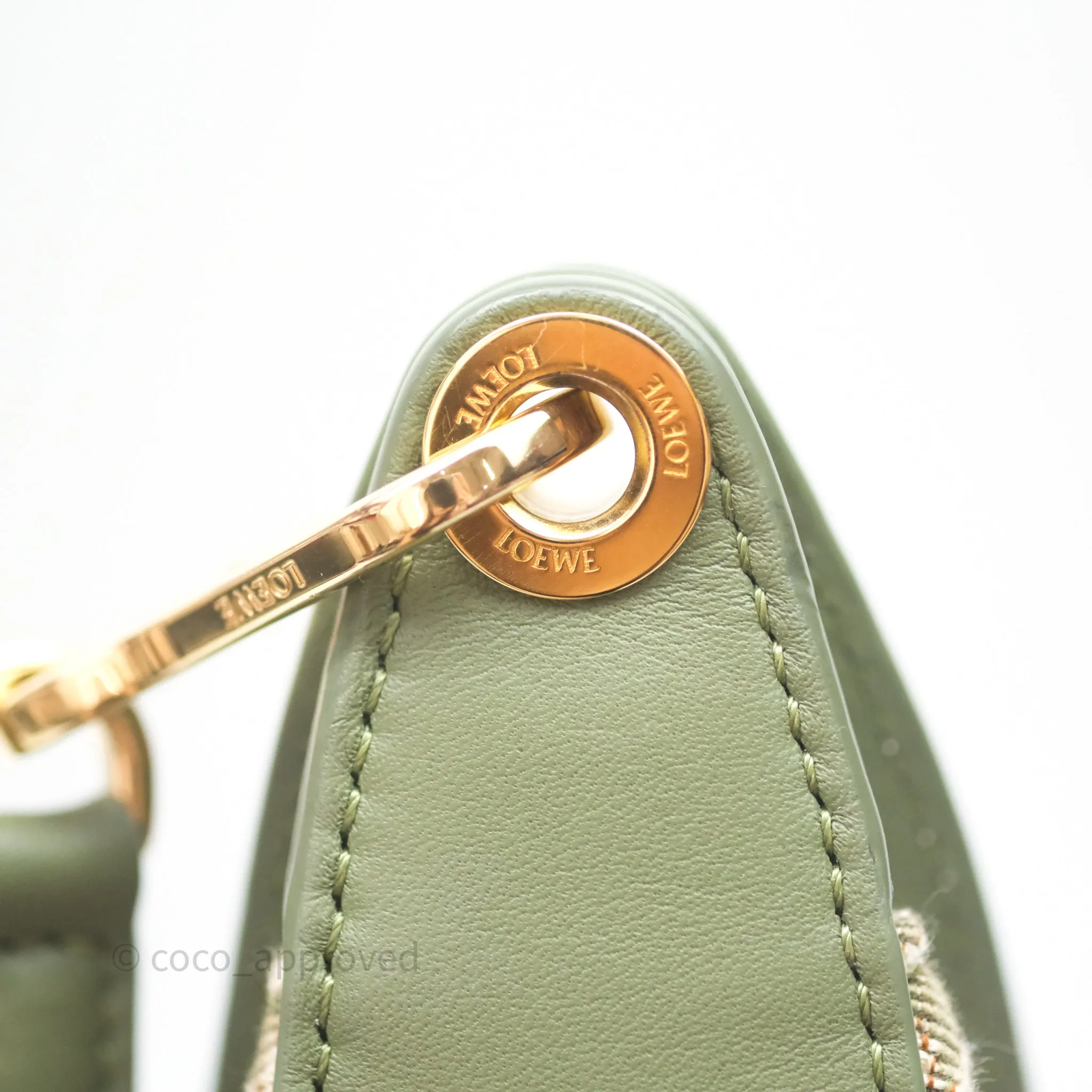 Loewe Small Luna Anagram Shoulder Bag Green Calfskin Jacquard