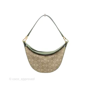 Loewe Small Luna Anagram Shoulder Bag Green Calfskin Jacquard
