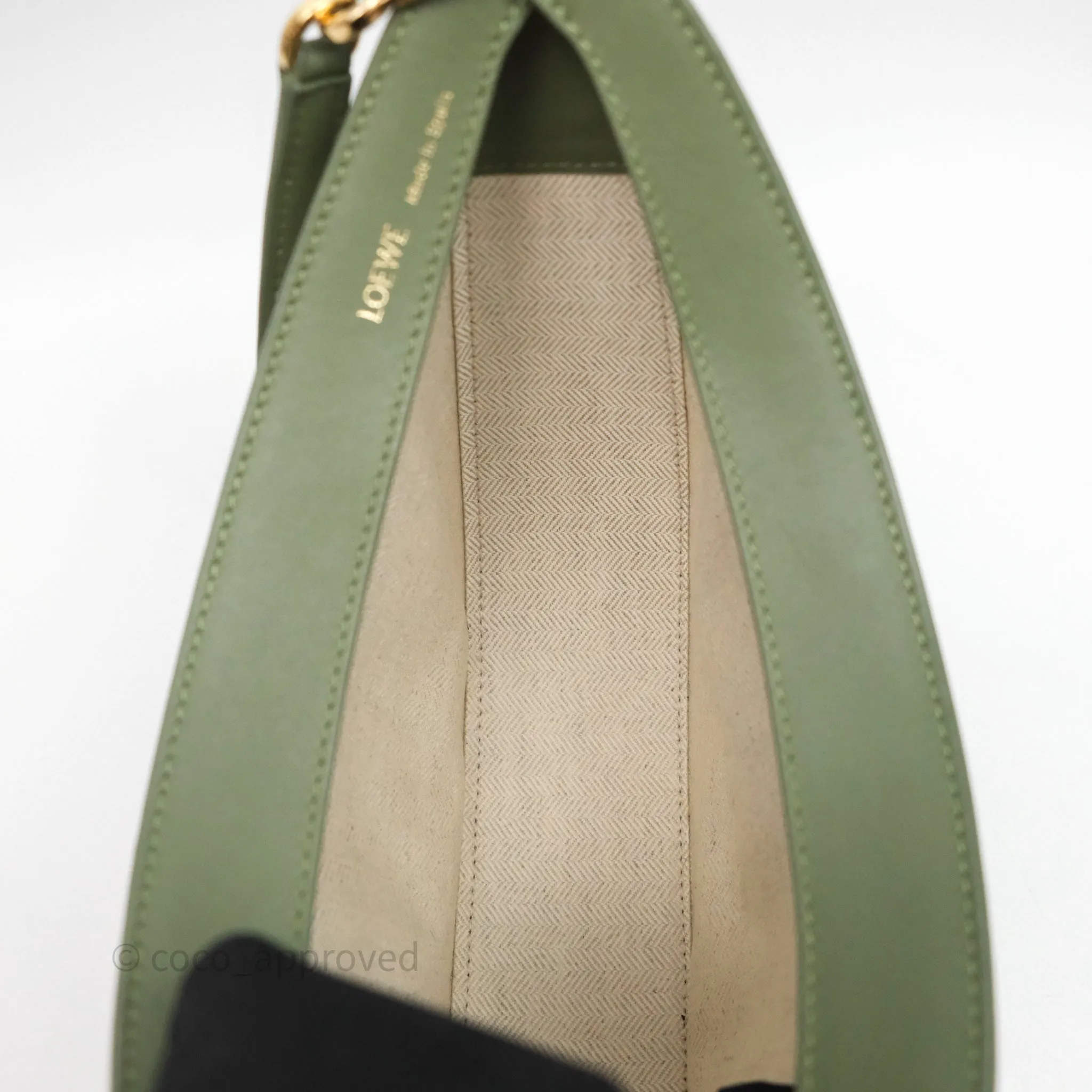 Loewe Small Luna Anagram Shoulder Bag Green Calfskin Jacquard
