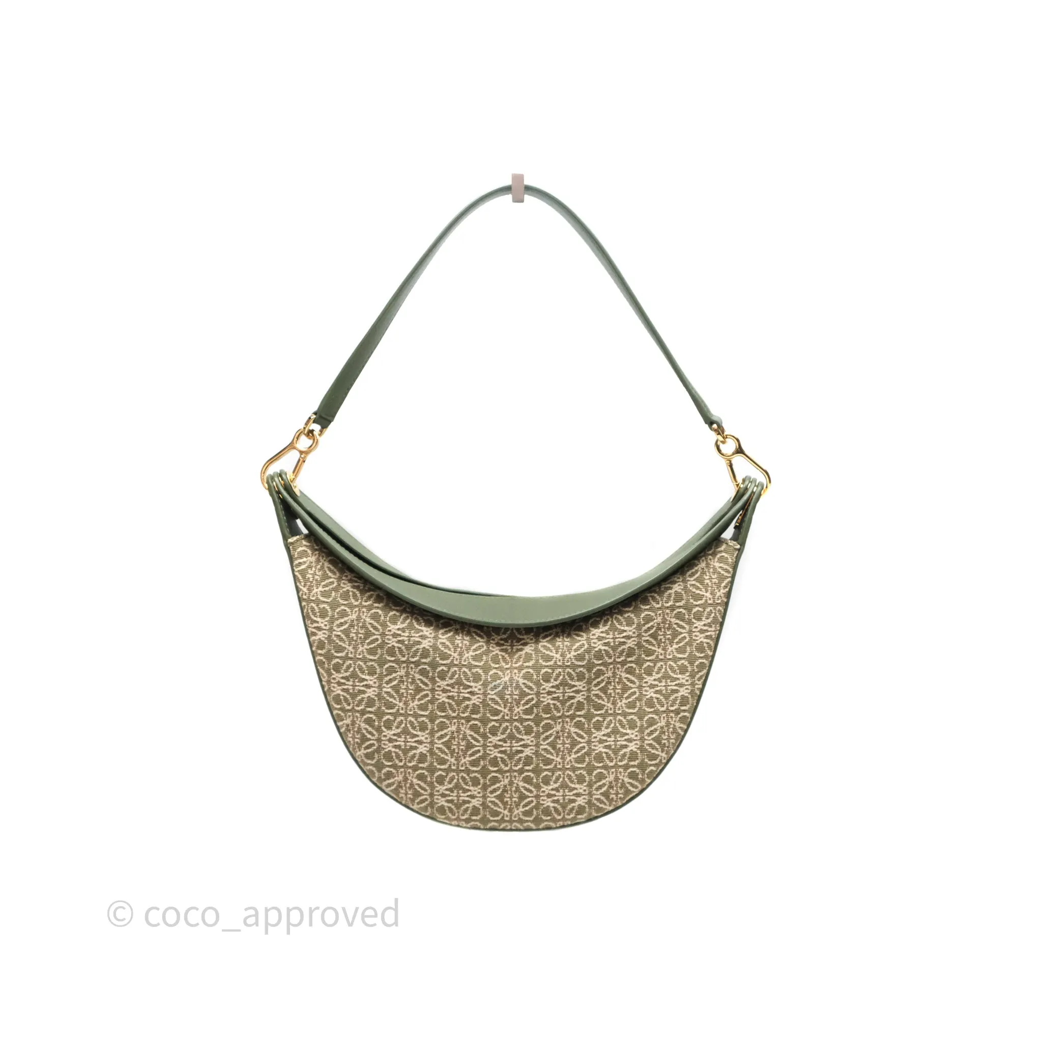 Loewe Small Luna Anagram Shoulder Bag Green Calfskin Jacquard