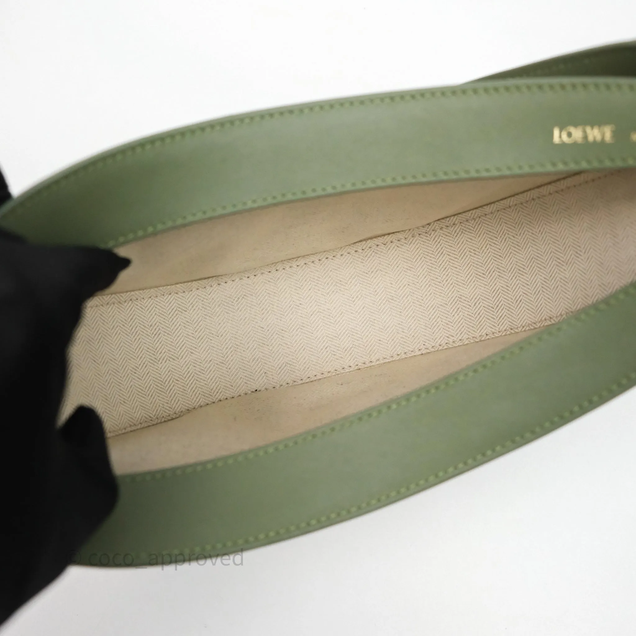 Loewe Small Luna Anagram Shoulder Bag Green Calfskin Jacquard
