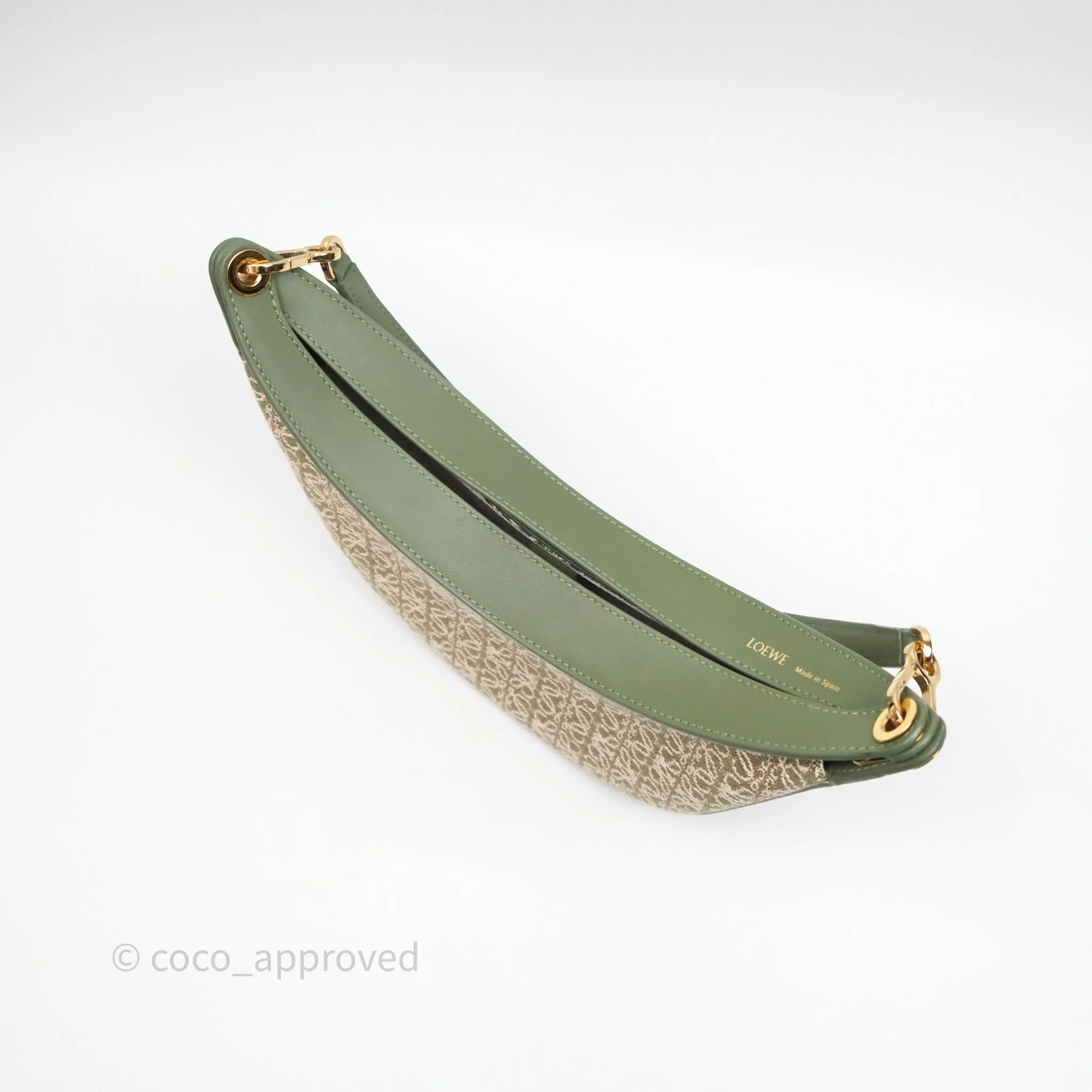 Loewe Small Luna Anagram Shoulder Bag Green Calfskin Jacquard