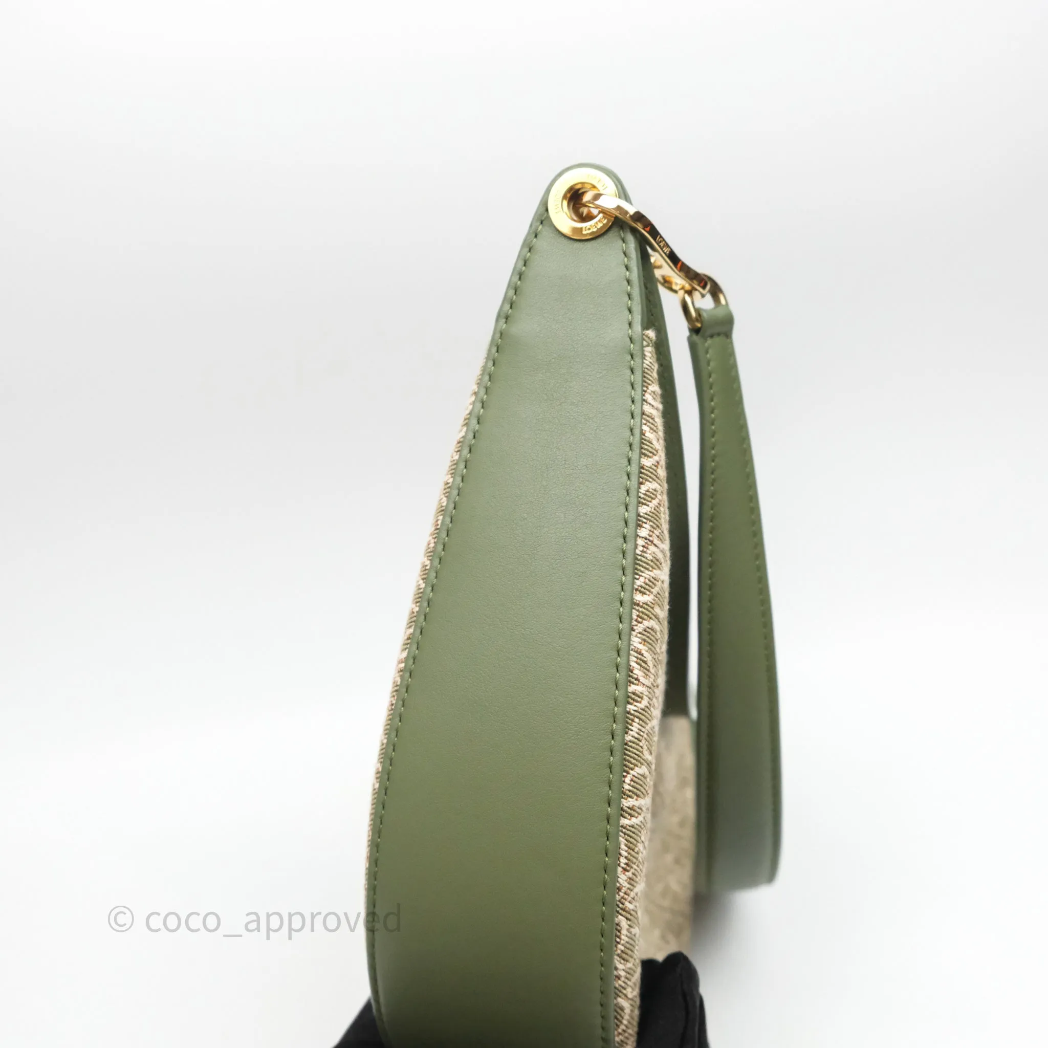 Loewe Small Luna Anagram Shoulder Bag Green Calfskin Jacquard