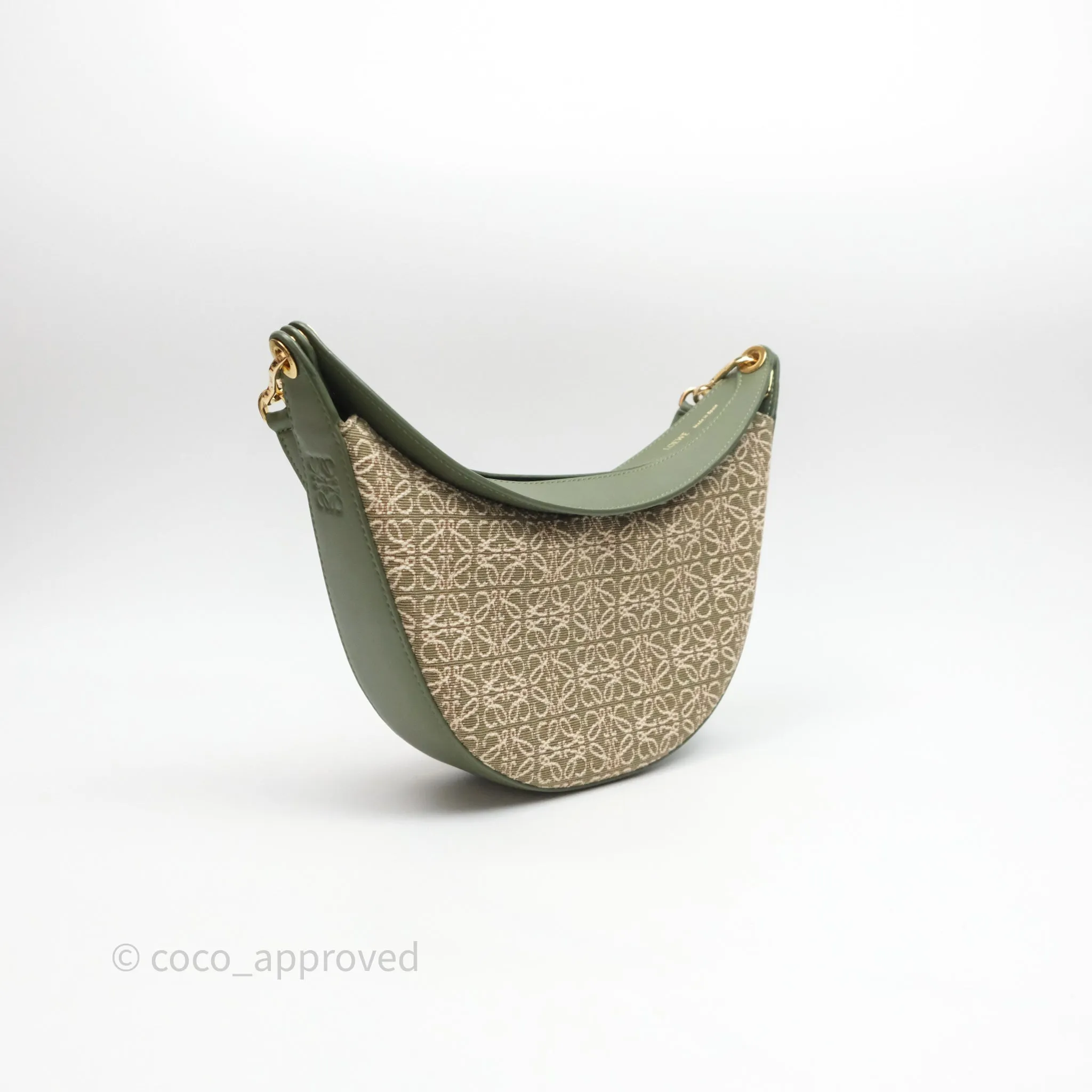Loewe Small Luna Anagram Shoulder Bag Green Calfskin Jacquard
