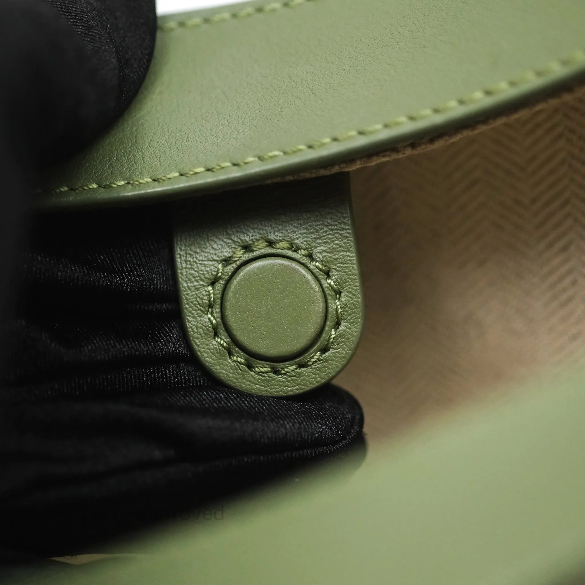 Loewe Small Luna Anagram Shoulder Bag Green Calfskin Jacquard
