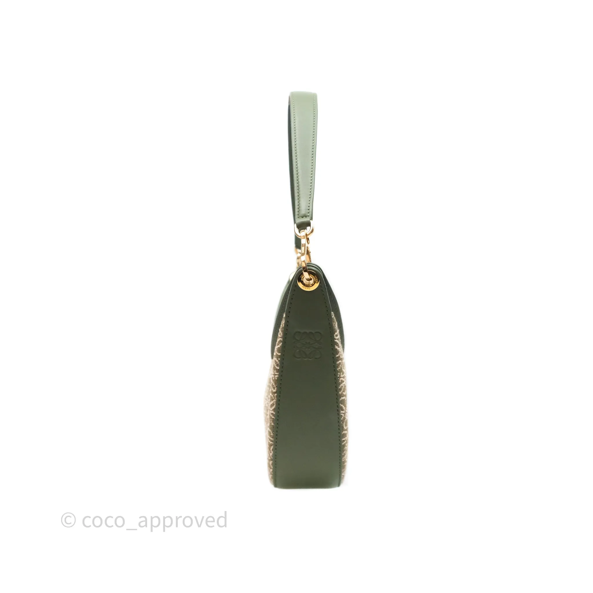 Loewe Small Luna Anagram Shoulder Bag Green Calfskin Jacquard