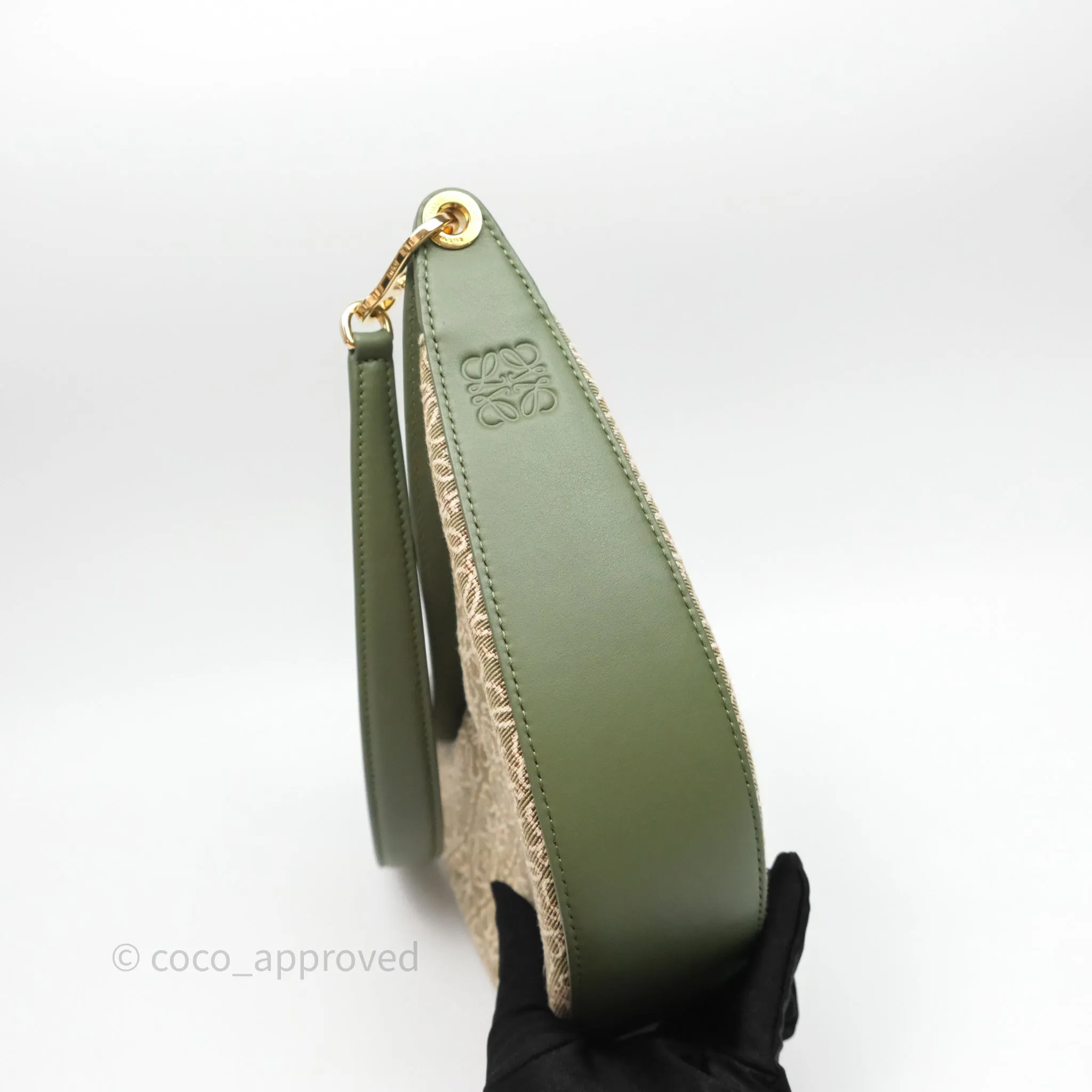 Loewe Small Luna Anagram Shoulder Bag Green Calfskin Jacquard