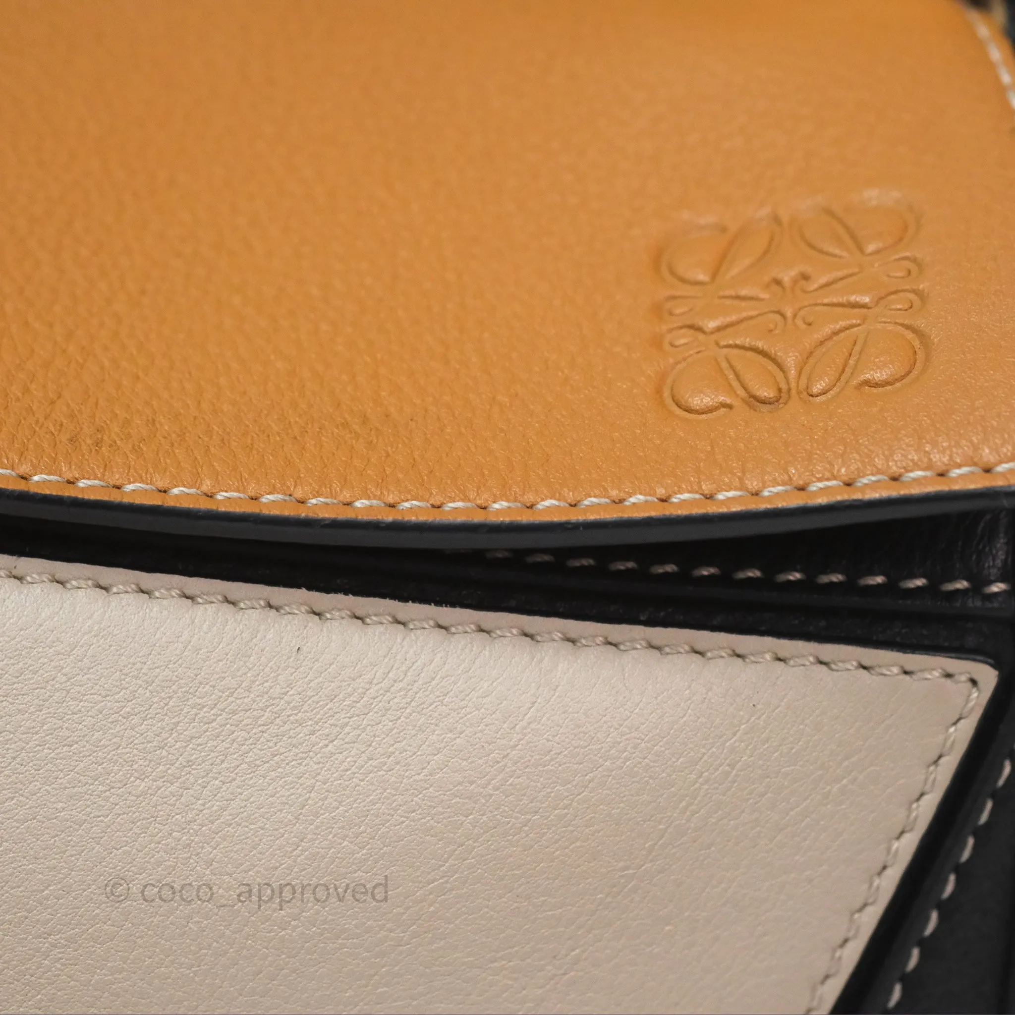 Loewe Small Puzzle Bag Amber/ Light Oat Calfskin Gold Hardware
