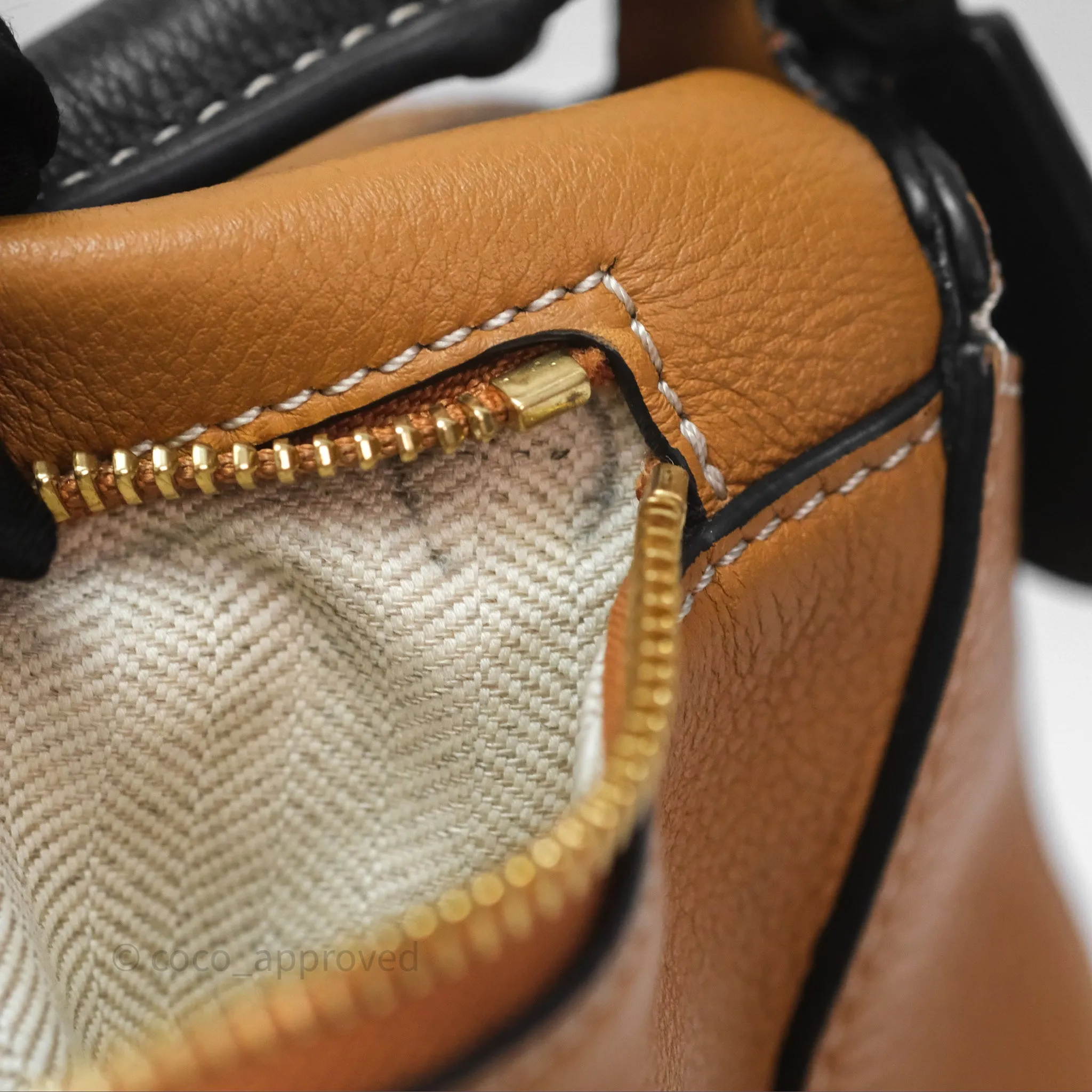 Loewe Small Puzzle Bag Amber/ Light Oat Calfskin Gold Hardware