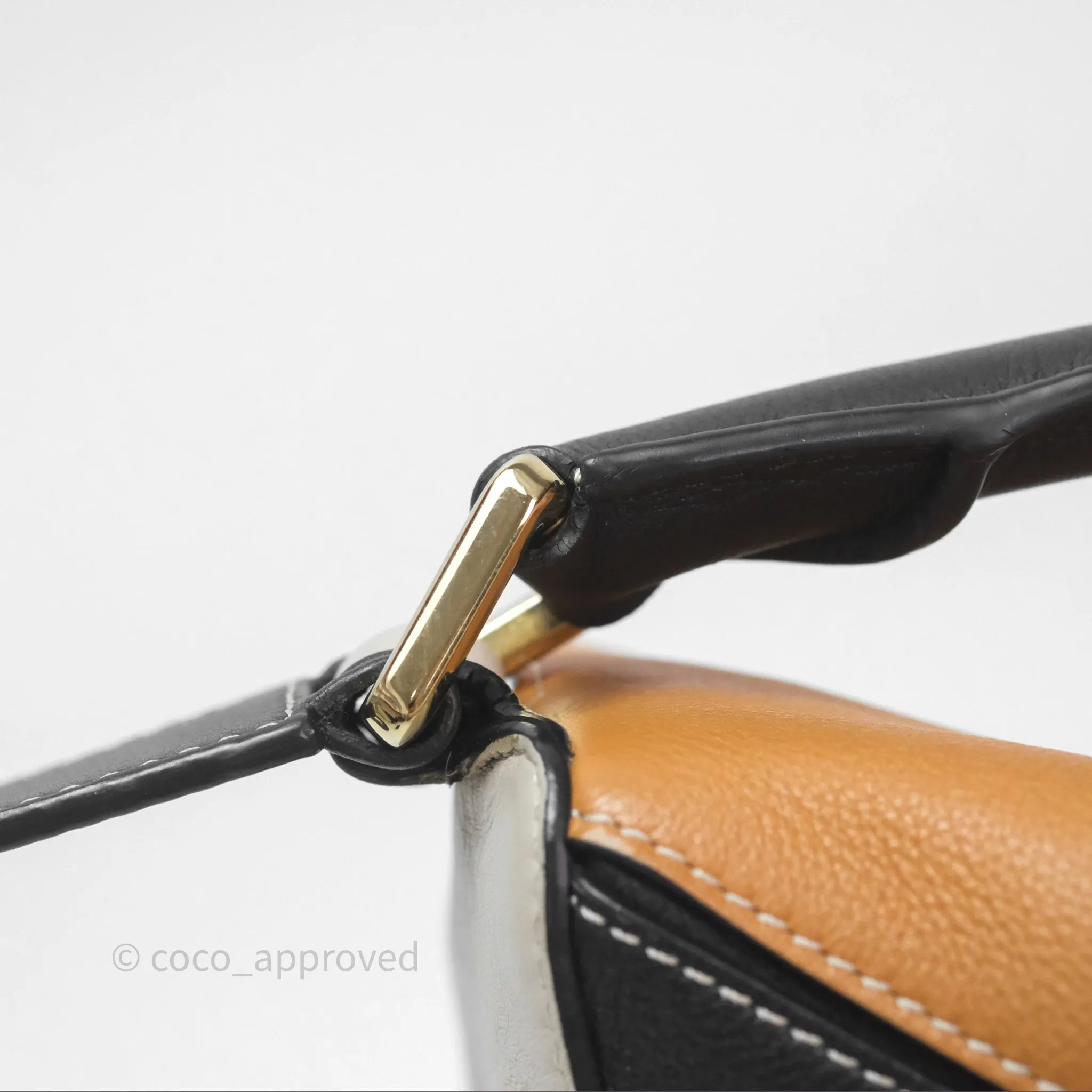 Loewe Small Puzzle Bag Amber/ Light Oat Calfskin Gold Hardware