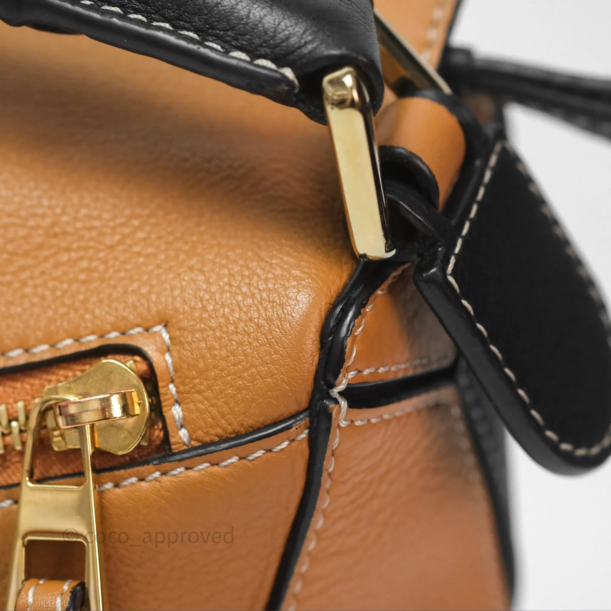 Loewe Small Puzzle Bag Amber/ Light Oat Calfskin Gold Hardware