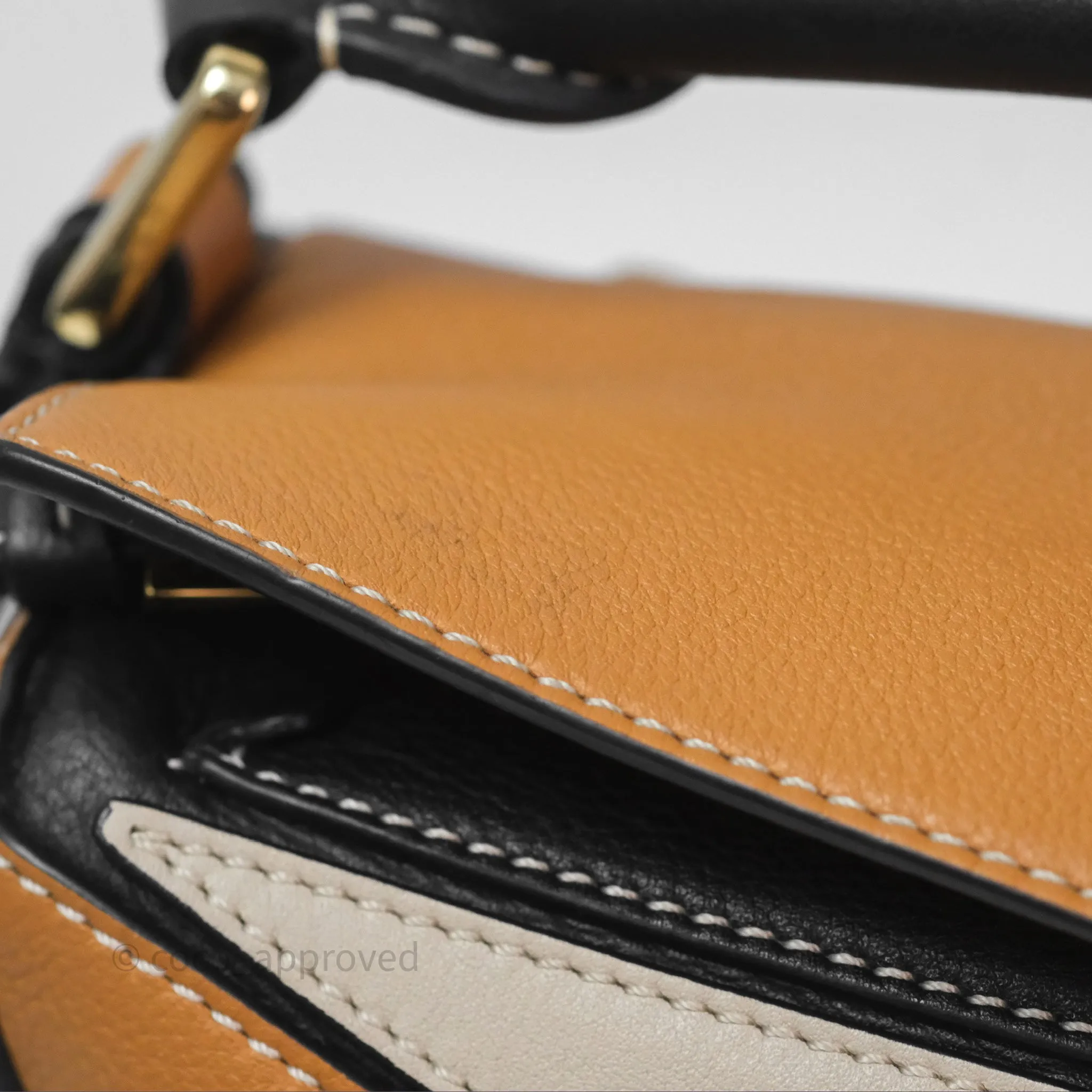 Loewe Small Puzzle Bag Amber/ Light Oat Calfskin Gold Hardware