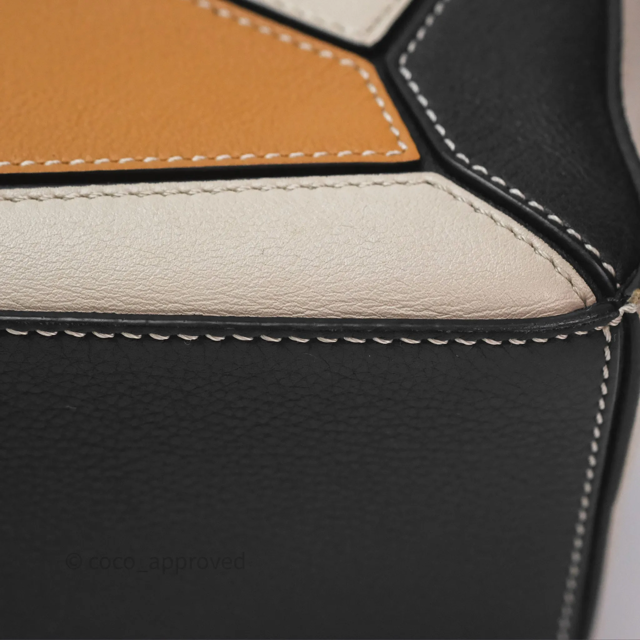 Loewe Small Puzzle Bag Amber/ Light Oat Calfskin Gold Hardware