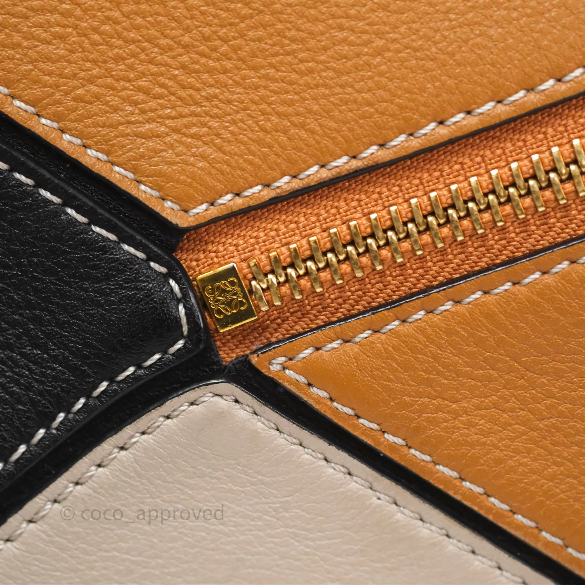 Loewe Small Puzzle Bag Amber/ Light Oat Calfskin Gold Hardware
