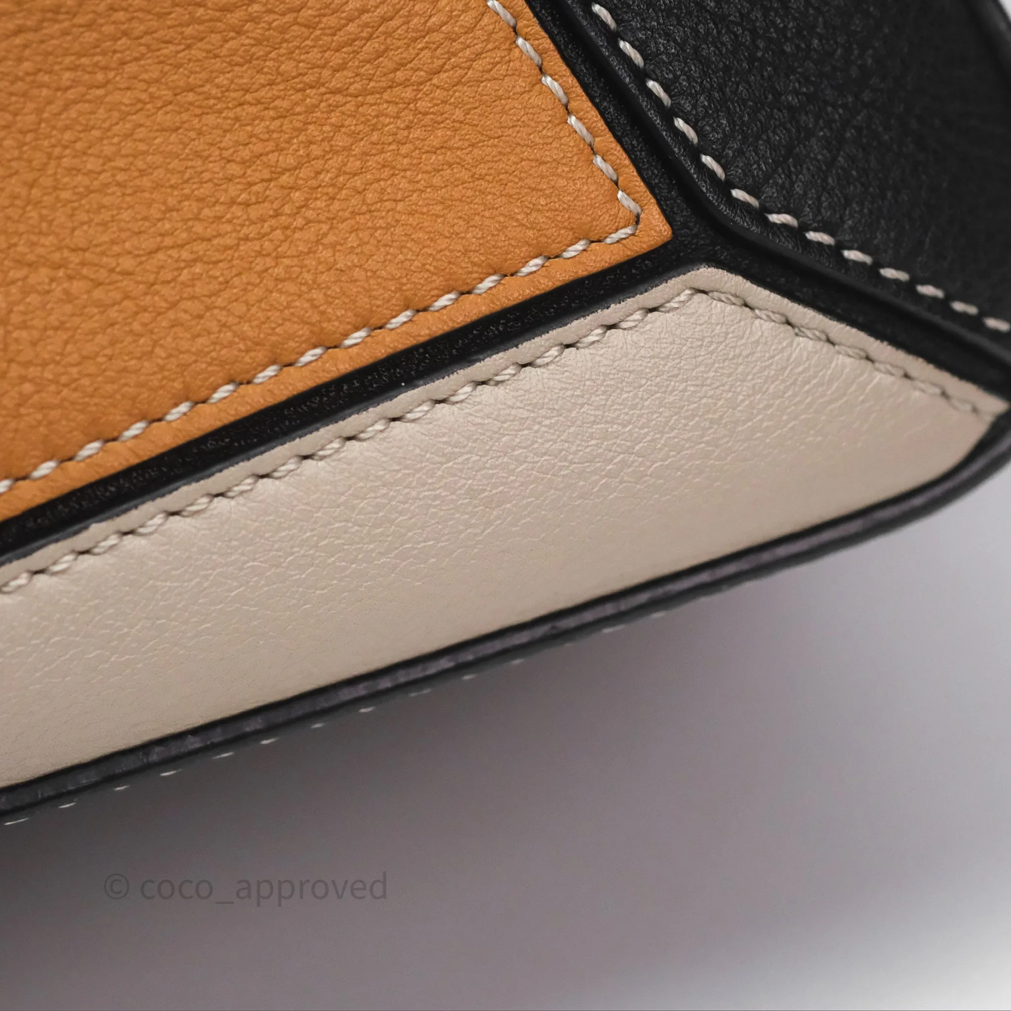Loewe Small Puzzle Bag Amber/ Light Oat Calfskin Gold Hardware
