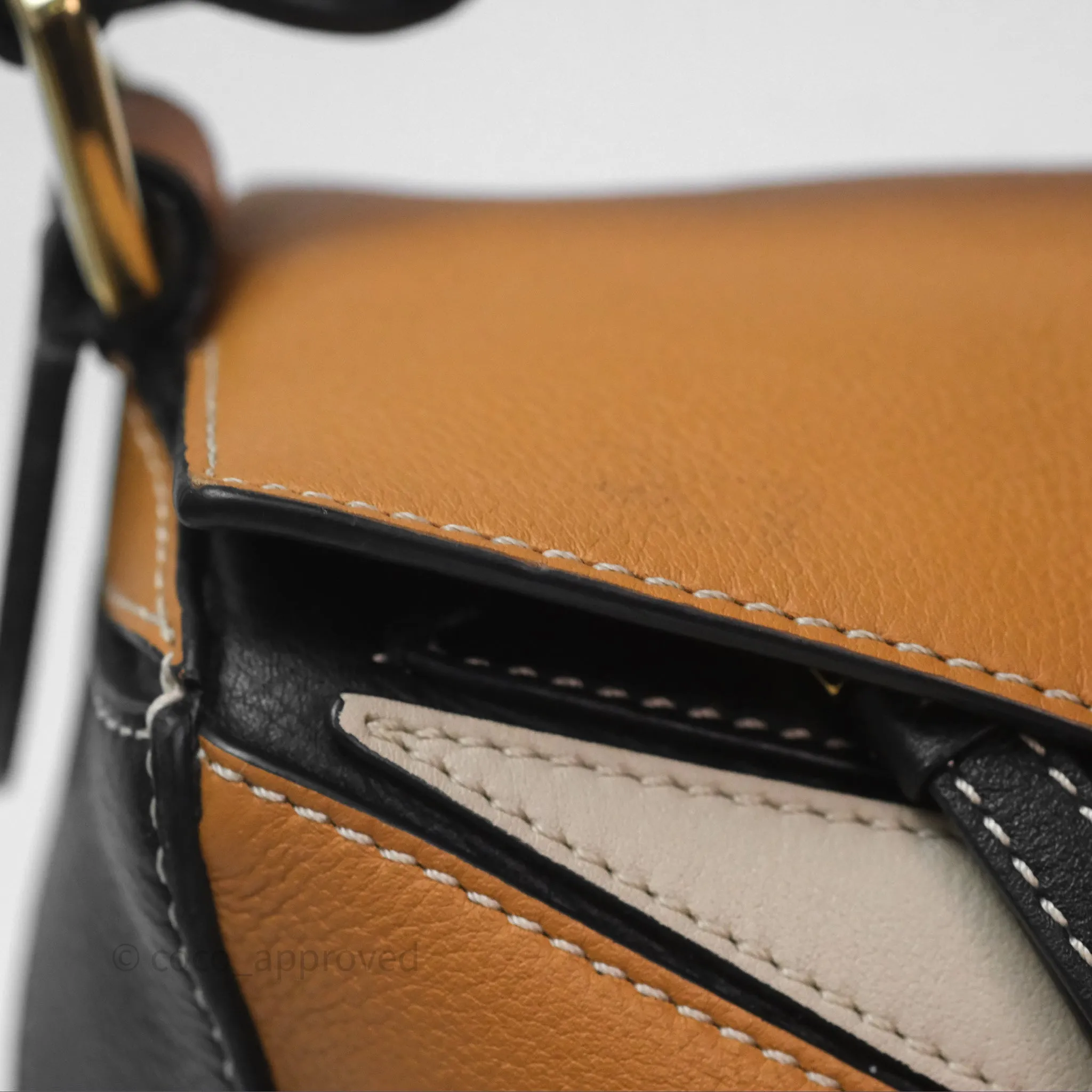 Loewe Small Puzzle Bag Amber/ Light Oat Calfskin Gold Hardware