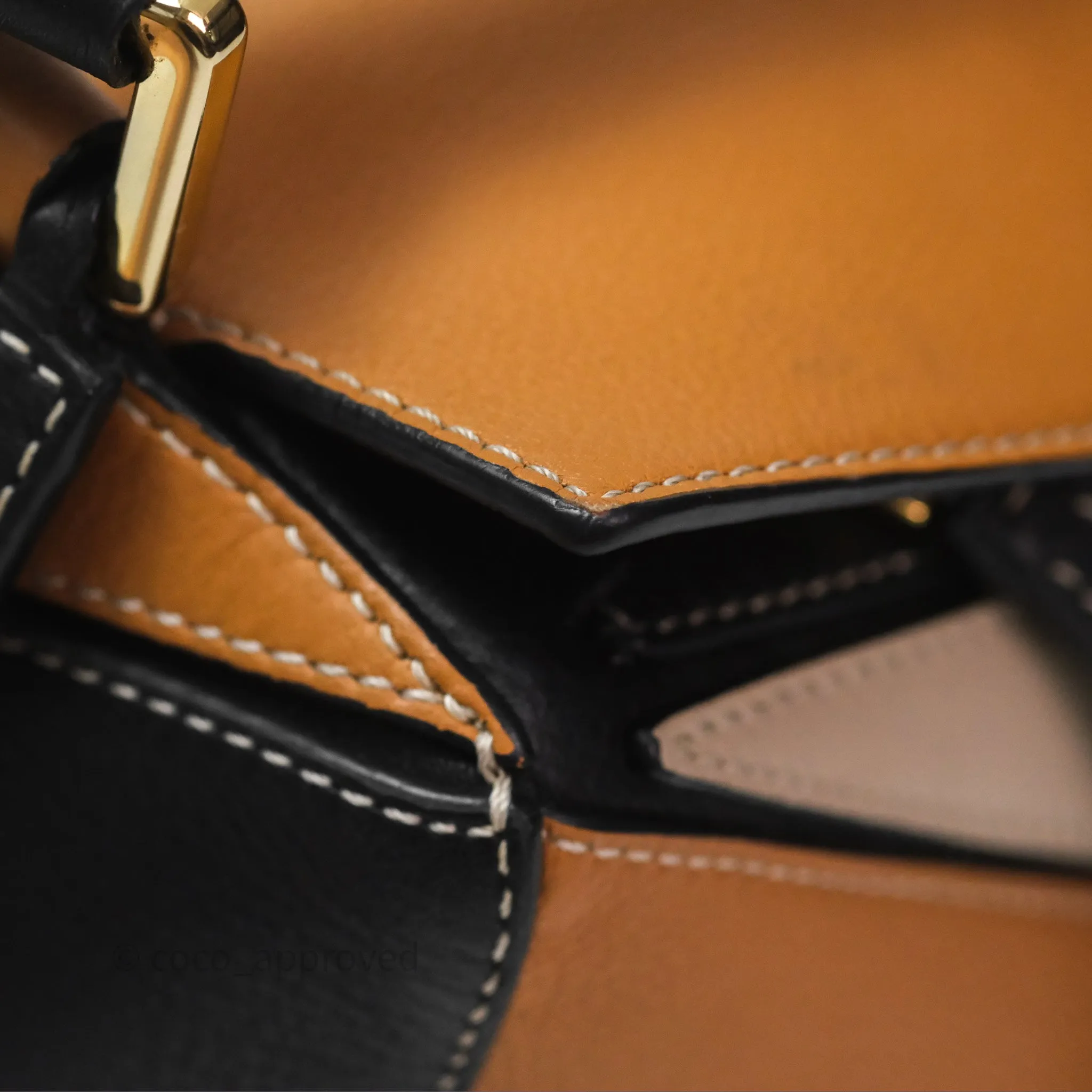 Loewe Small Puzzle Bag Amber/ Light Oat Calfskin Gold Hardware
