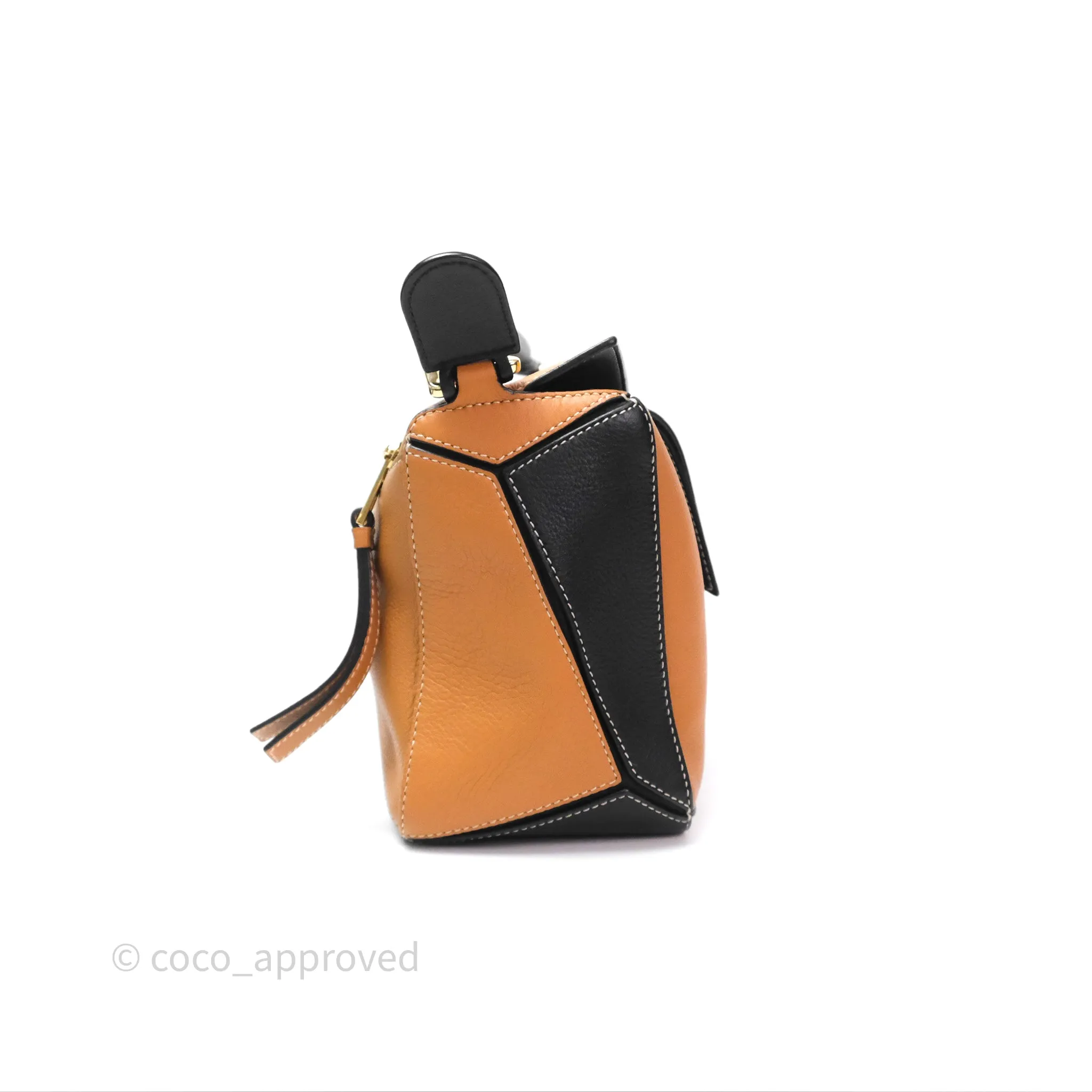 Loewe Small Puzzle Bag Amber/ Light Oat Calfskin Gold Hardware