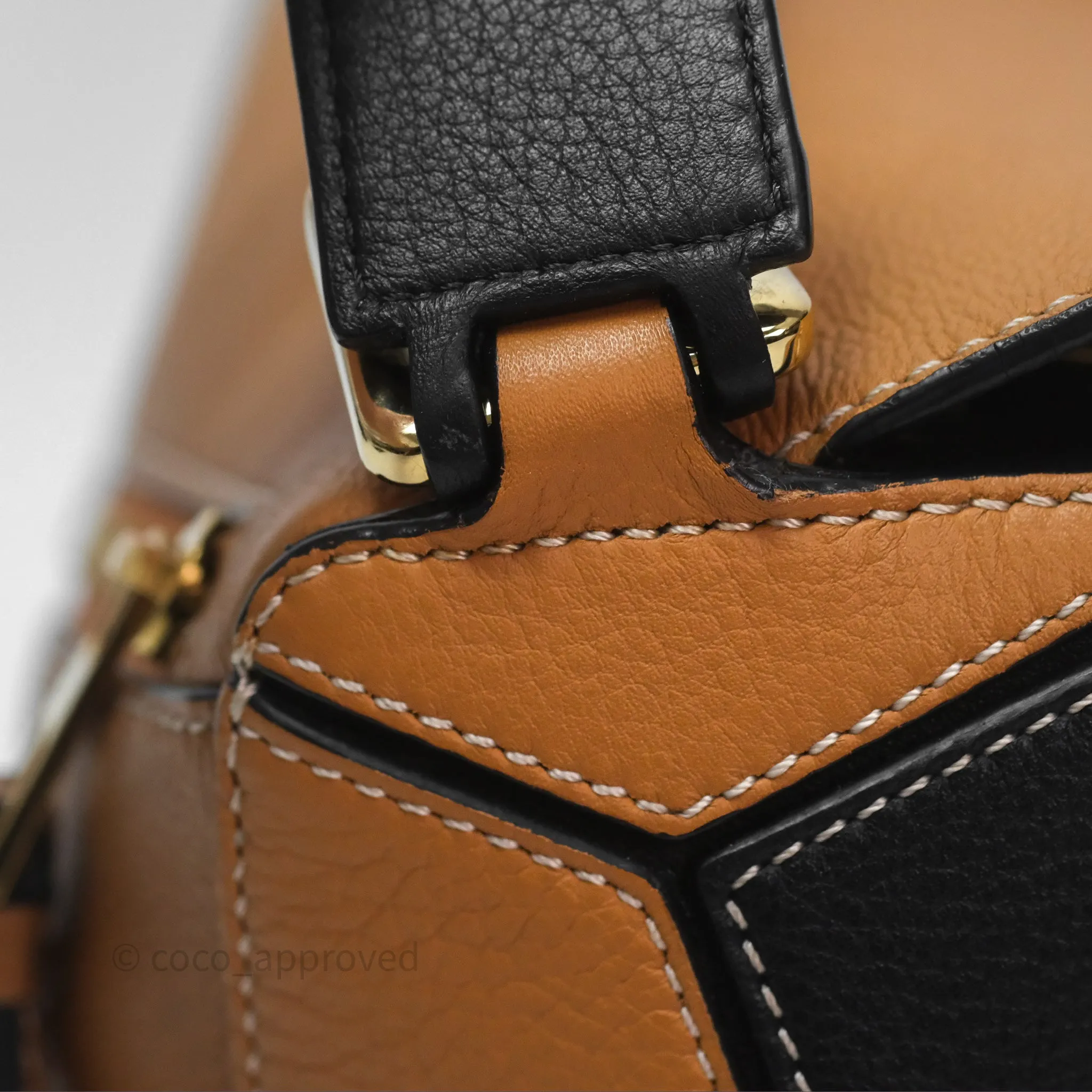 Loewe Small Puzzle Bag Amber/ Light Oat Calfskin Gold Hardware