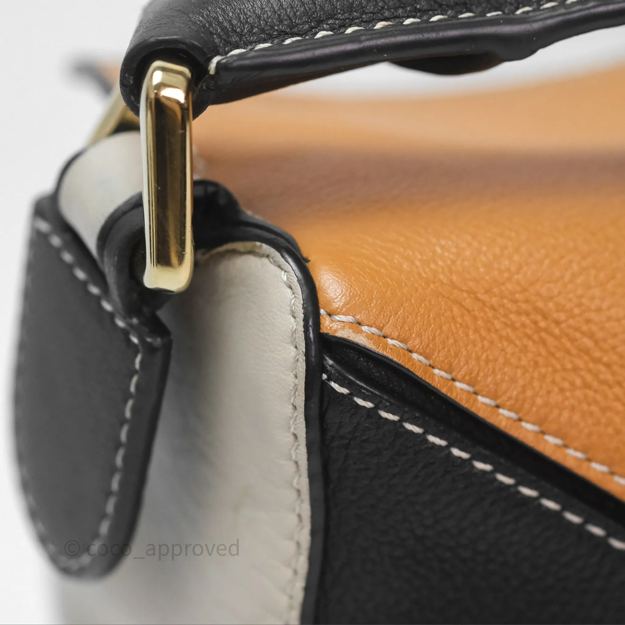 Loewe Small Puzzle Bag Amber/ Light Oat Calfskin Gold Hardware