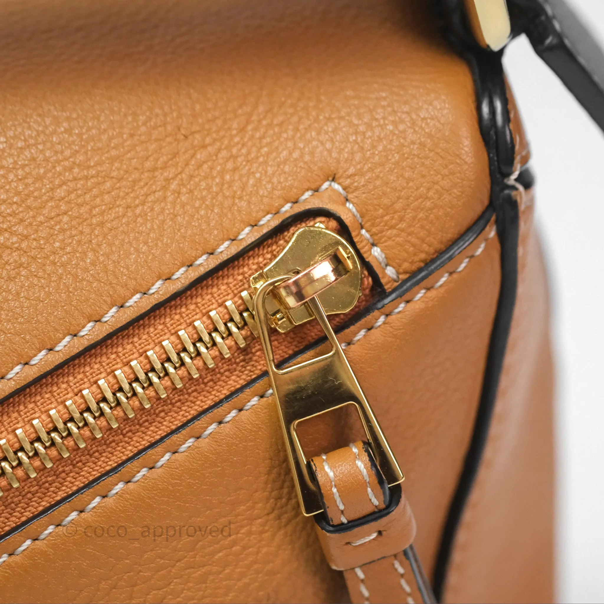 Loewe Small Puzzle Bag Amber/ Light Oat Calfskin Gold Hardware