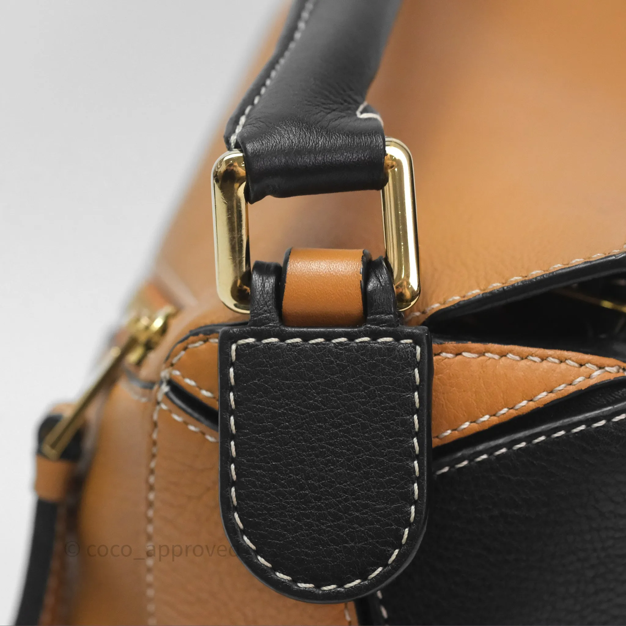 Loewe Small Puzzle Bag Amber/ Light Oat Calfskin Gold Hardware