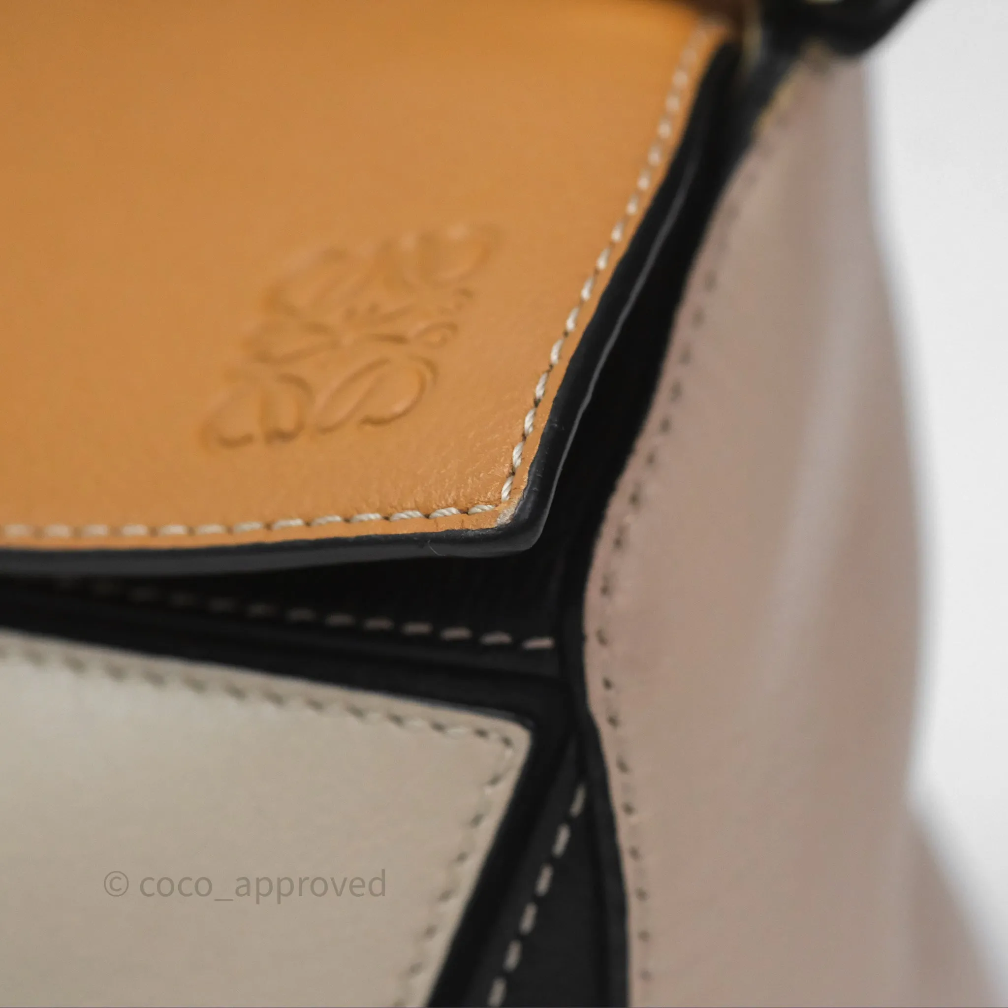 Loewe Small Puzzle Bag Amber/ Light Oat Calfskin Gold Hardware