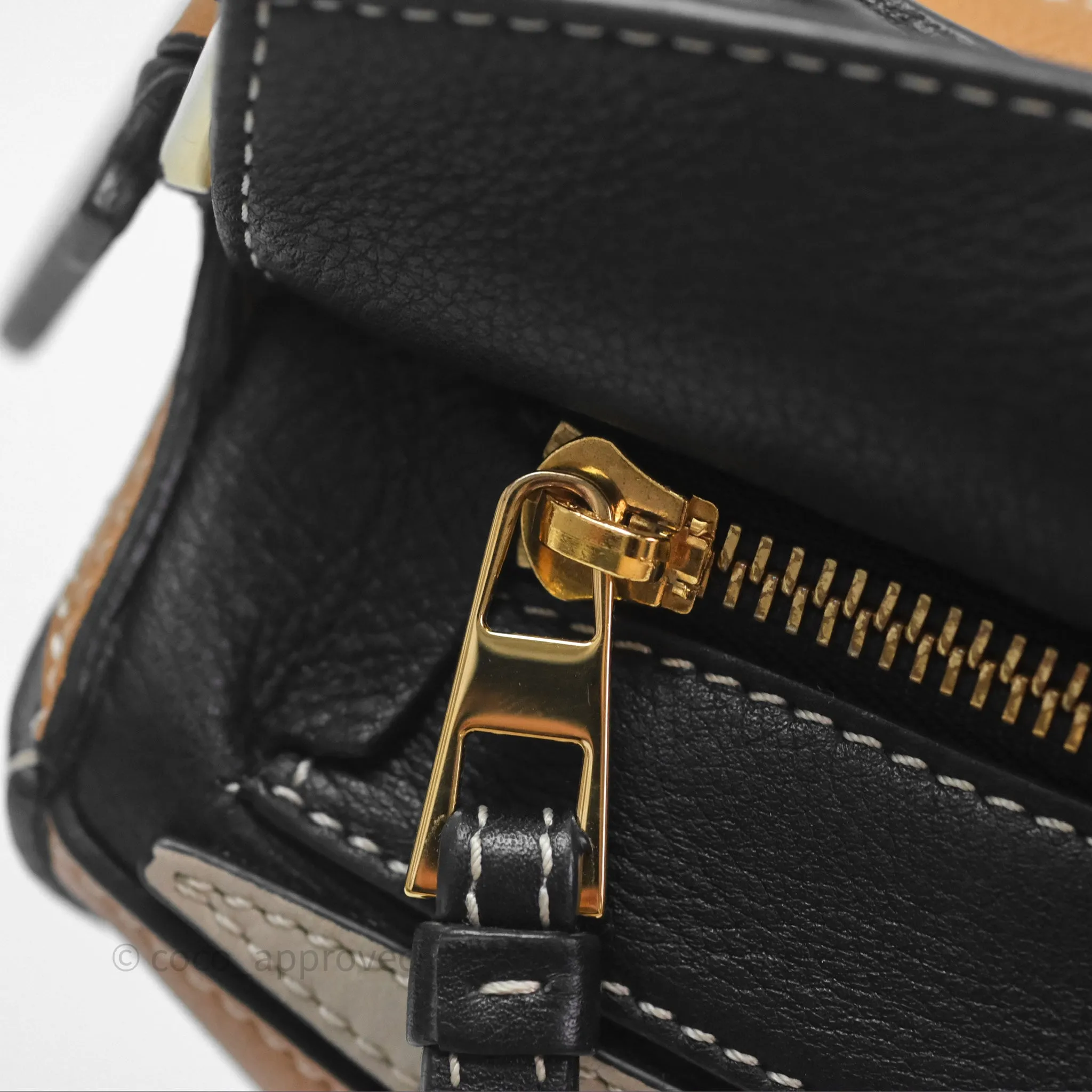 Loewe Small Puzzle Bag Amber/ Light Oat Calfskin Gold Hardware