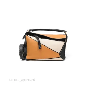 Loewe Small Puzzle Bag Amber/ Light Oat Calfskin Gold Hardware