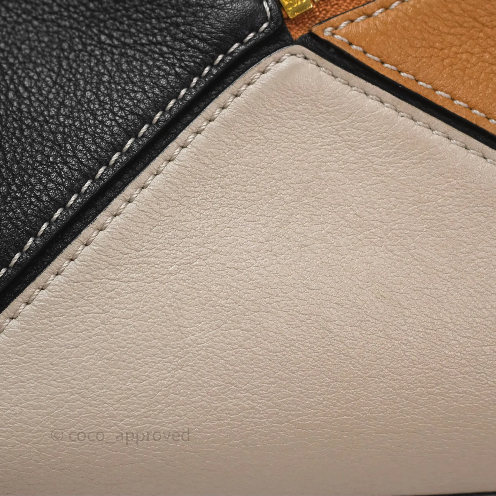 Loewe Small Puzzle Bag Amber/ Light Oat Calfskin Gold Hardware