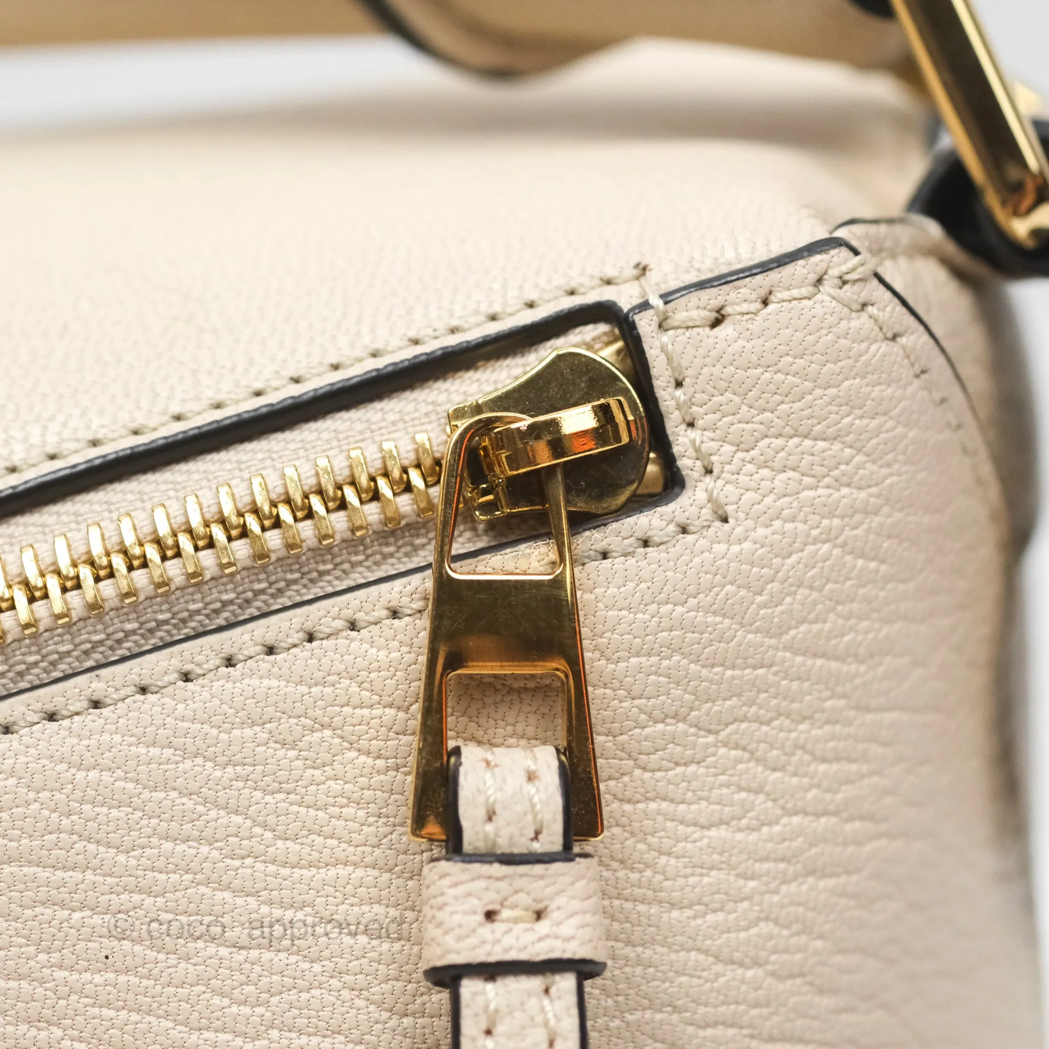 Loewe Small Puzzle Bag Beige Calfskin Gold Hardware