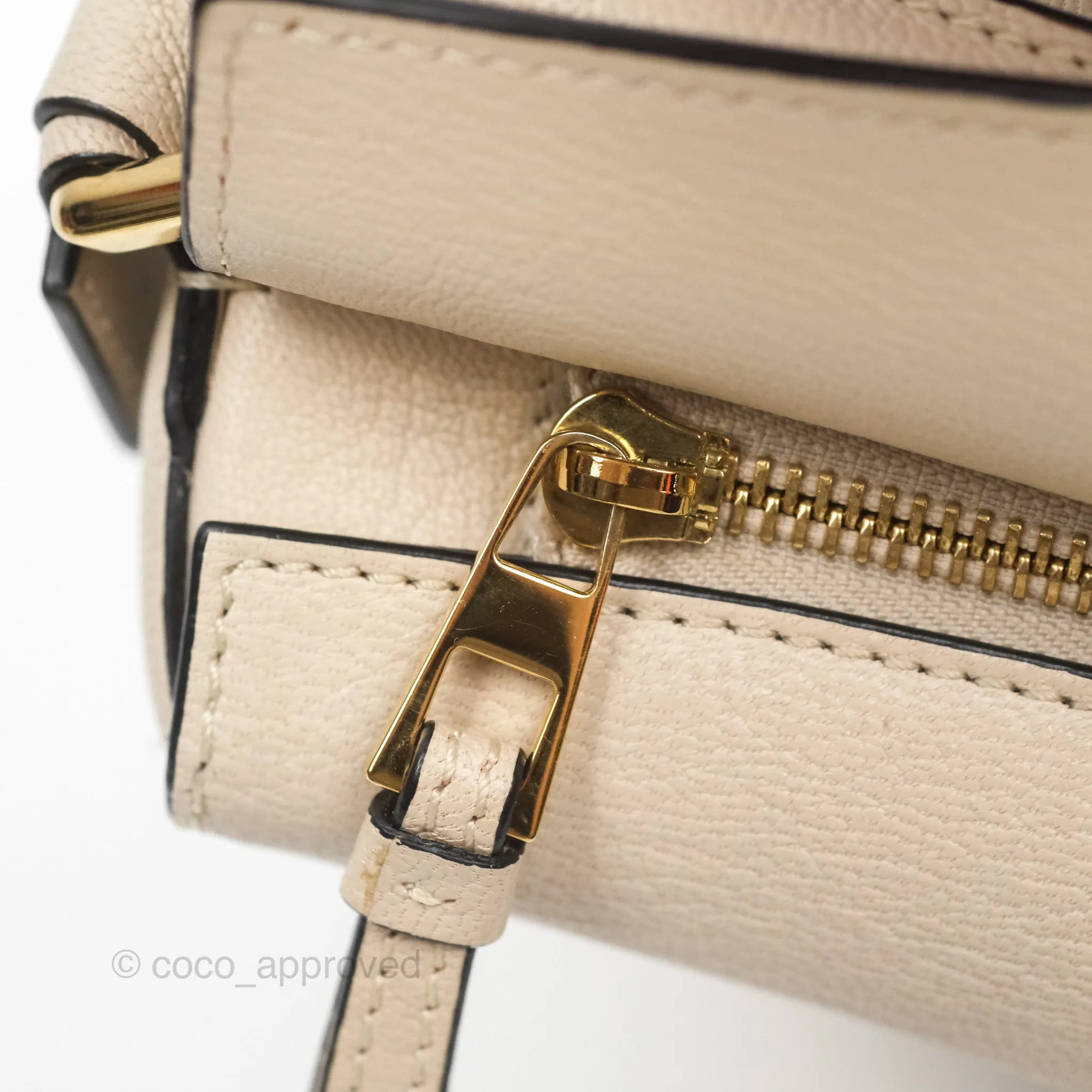 Loewe Small Puzzle Bag Beige Calfskin Gold Hardware