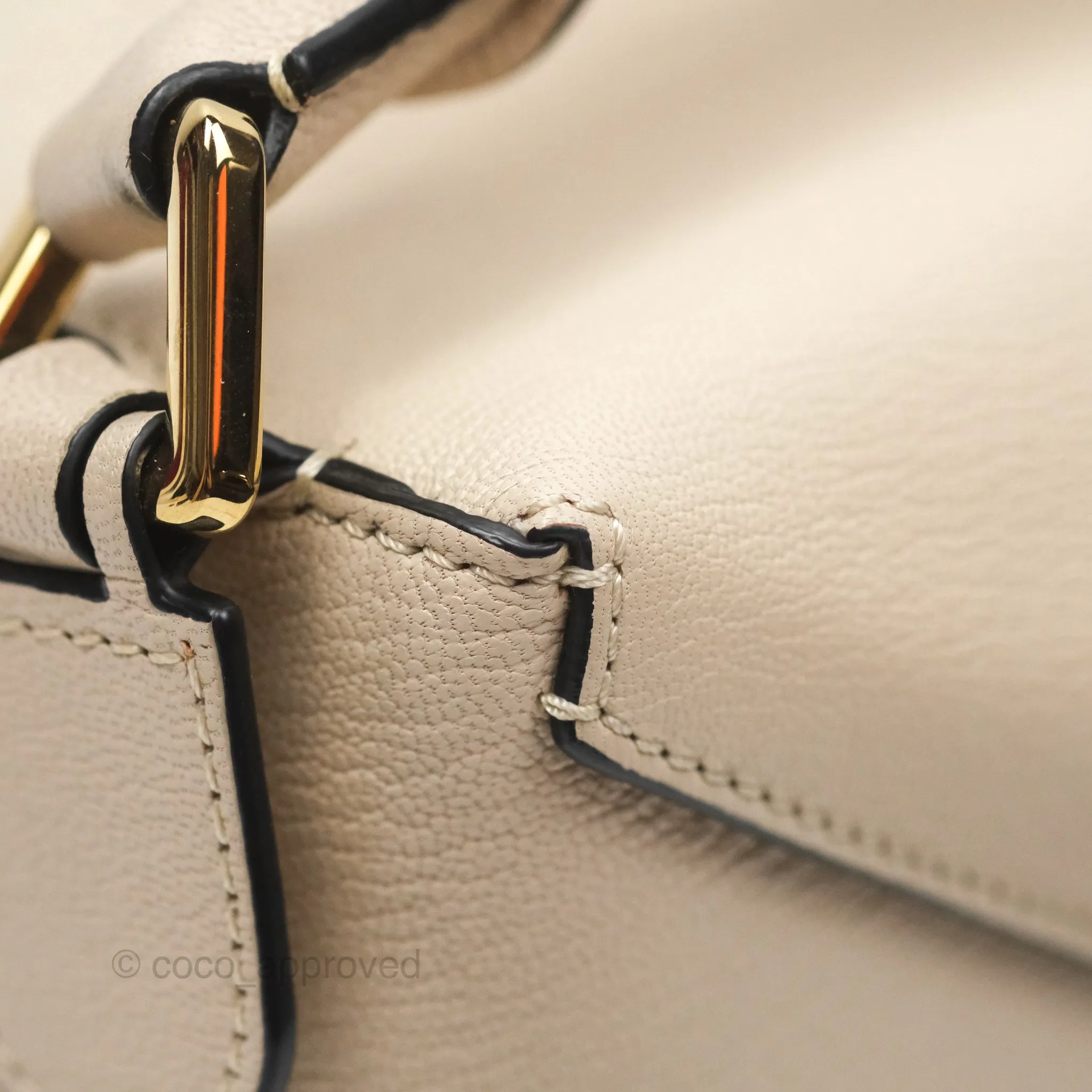 Loewe Small Puzzle Bag Beige Calfskin Gold Hardware