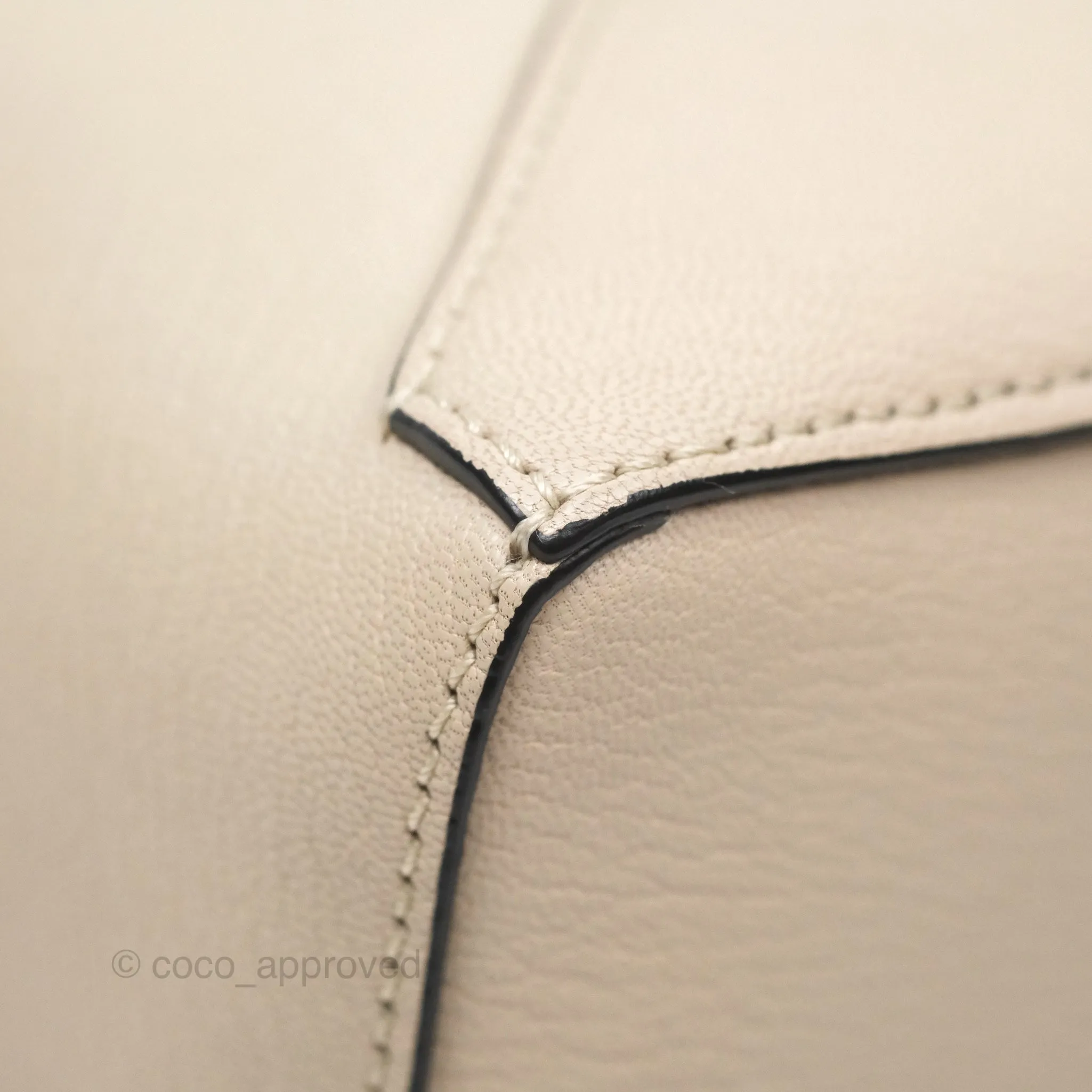 Loewe Small Puzzle Bag Beige Calfskin Gold Hardware