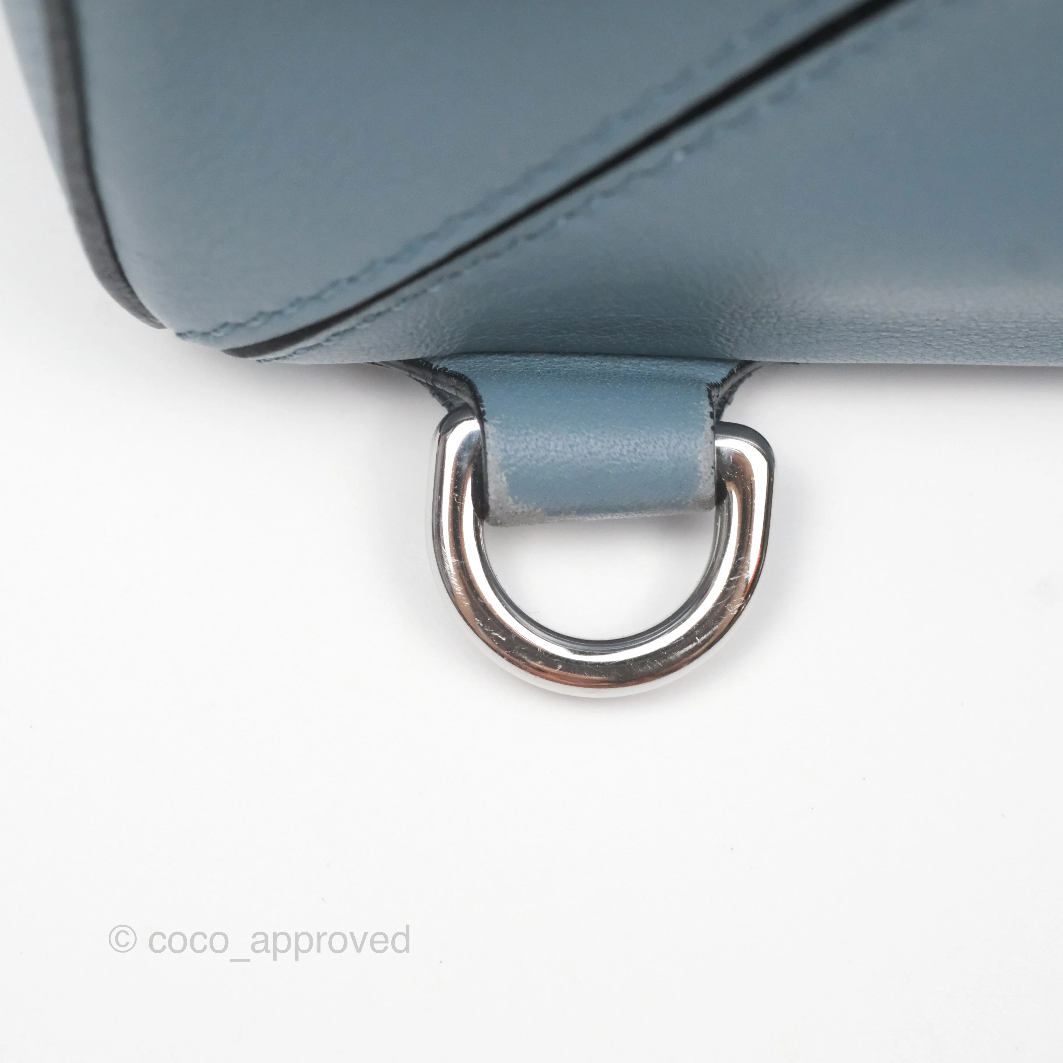 Loewe Small Puzzle Bag Blue Calfskin Silver Hardware