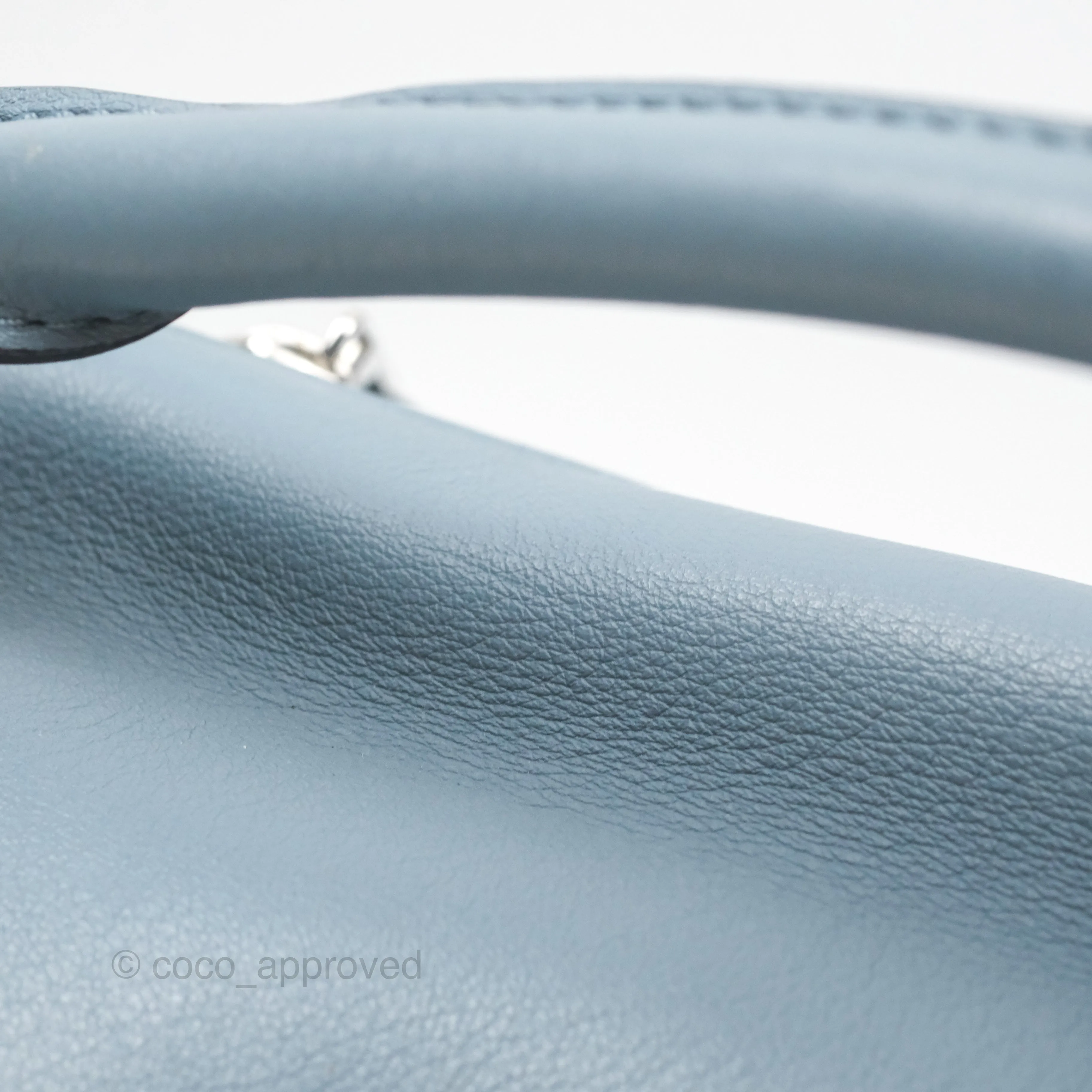Loewe Small Puzzle Bag Blue Calfskin Silver Hardware
