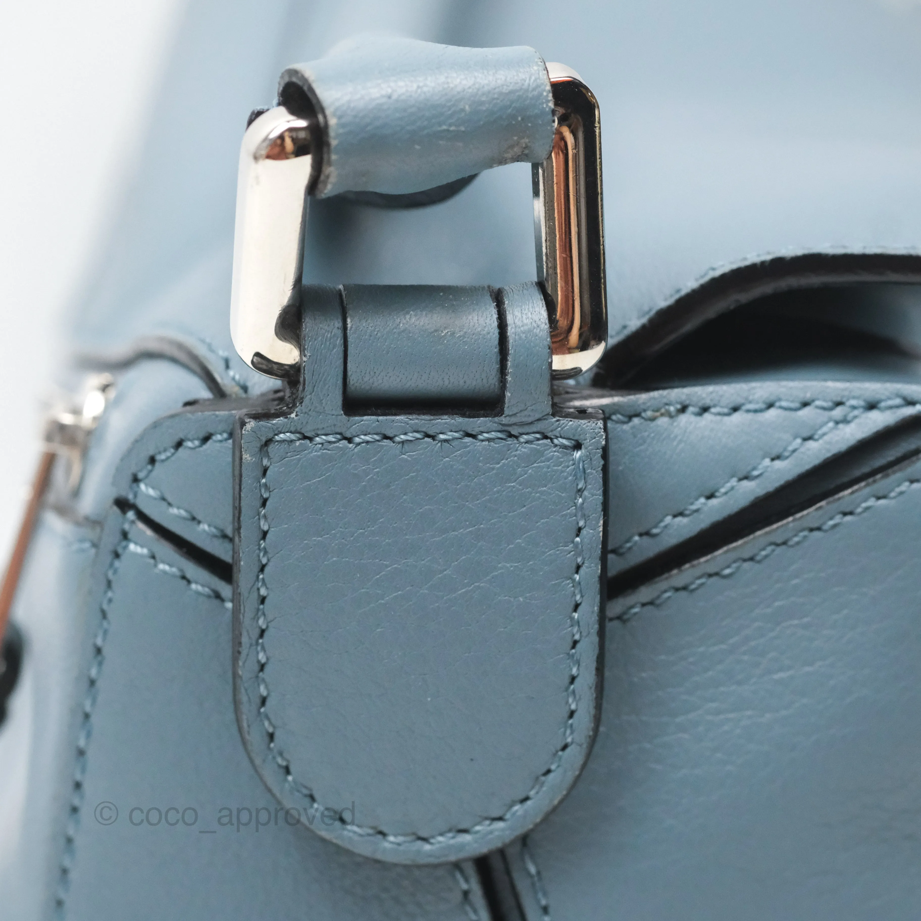 Loewe Small Puzzle Bag Blue Calfskin Silver Hardware