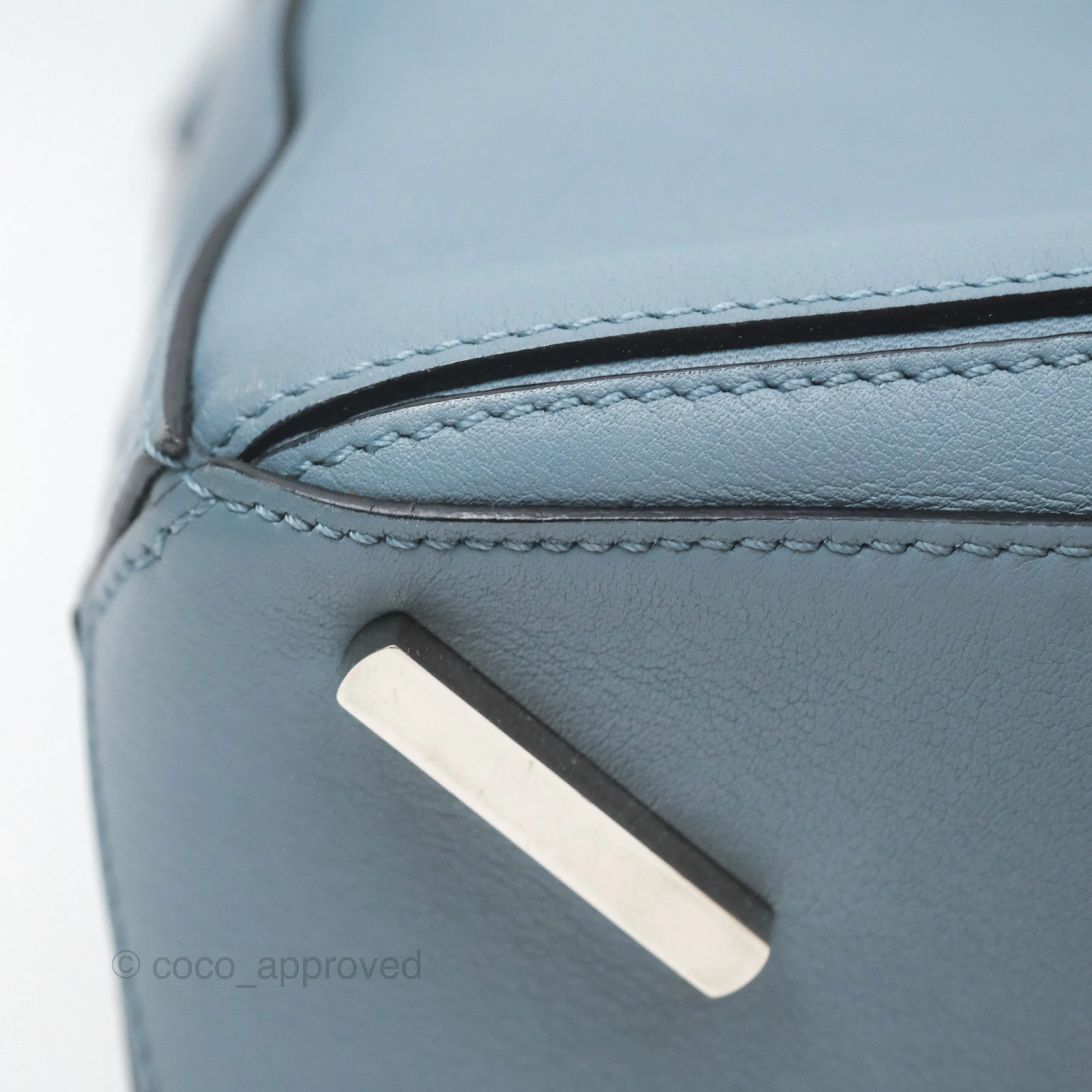 Loewe Small Puzzle Bag Blue Calfskin Silver Hardware