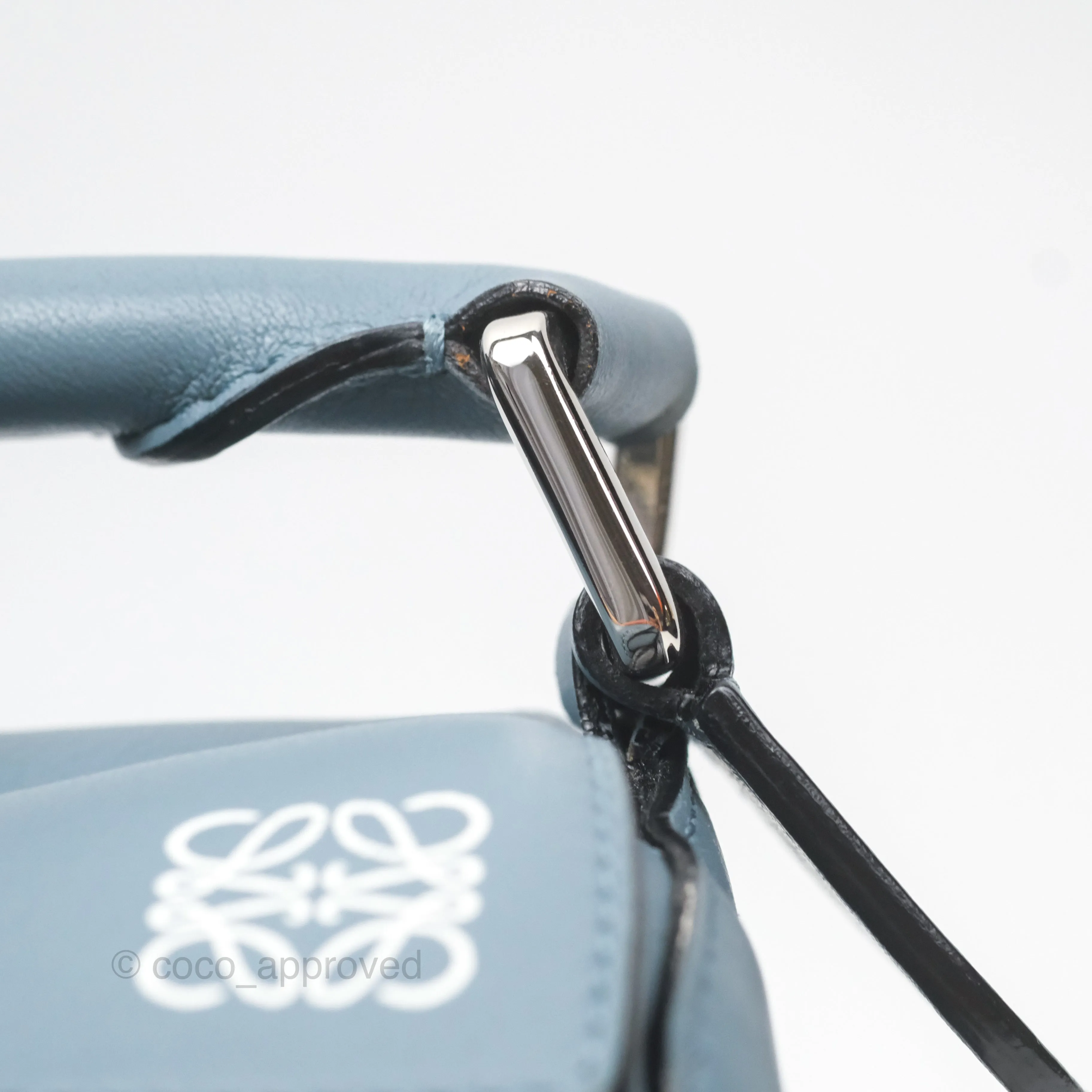 Loewe Small Puzzle Bag Blue Calfskin Silver Hardware
