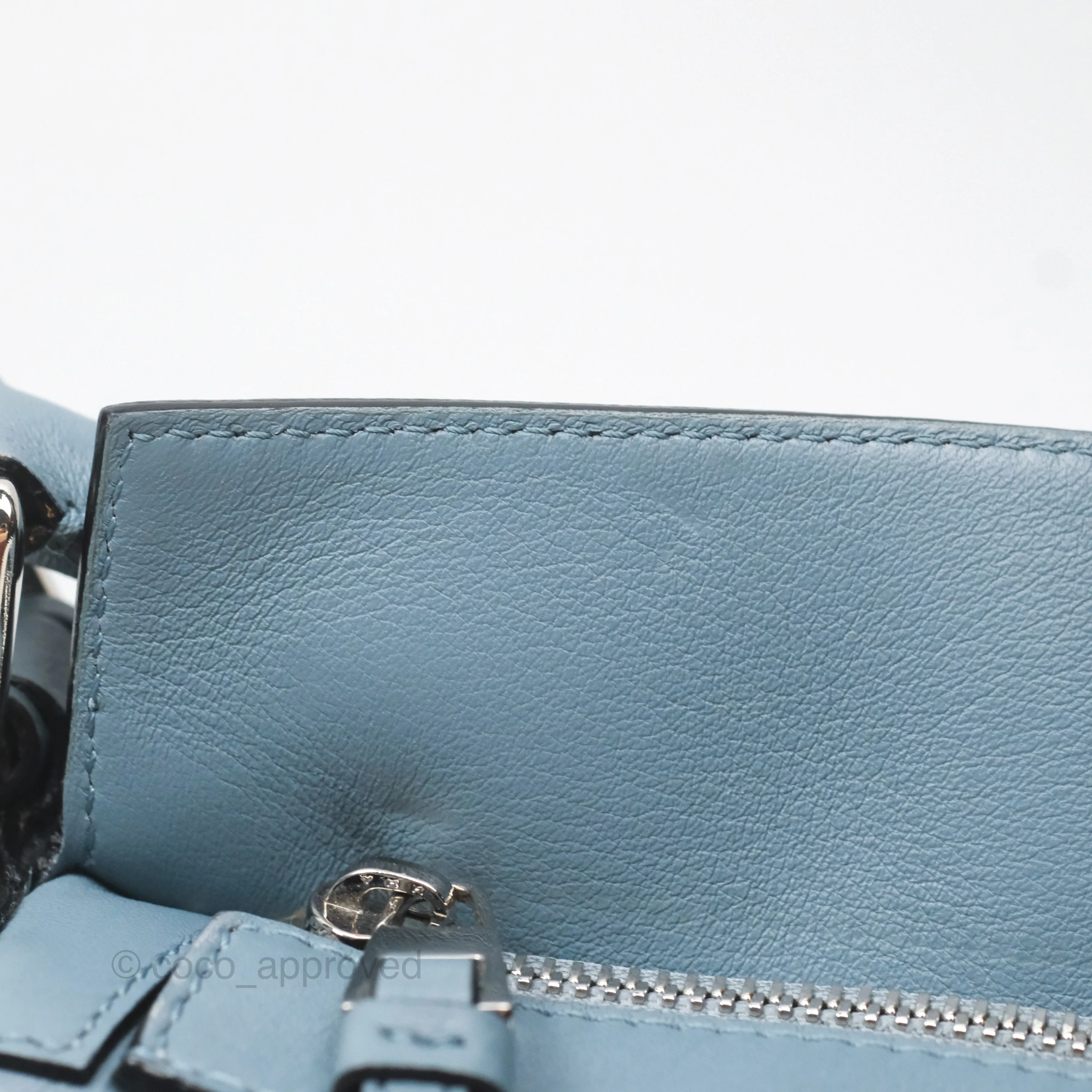Loewe Small Puzzle Bag Blue Calfskin Silver Hardware