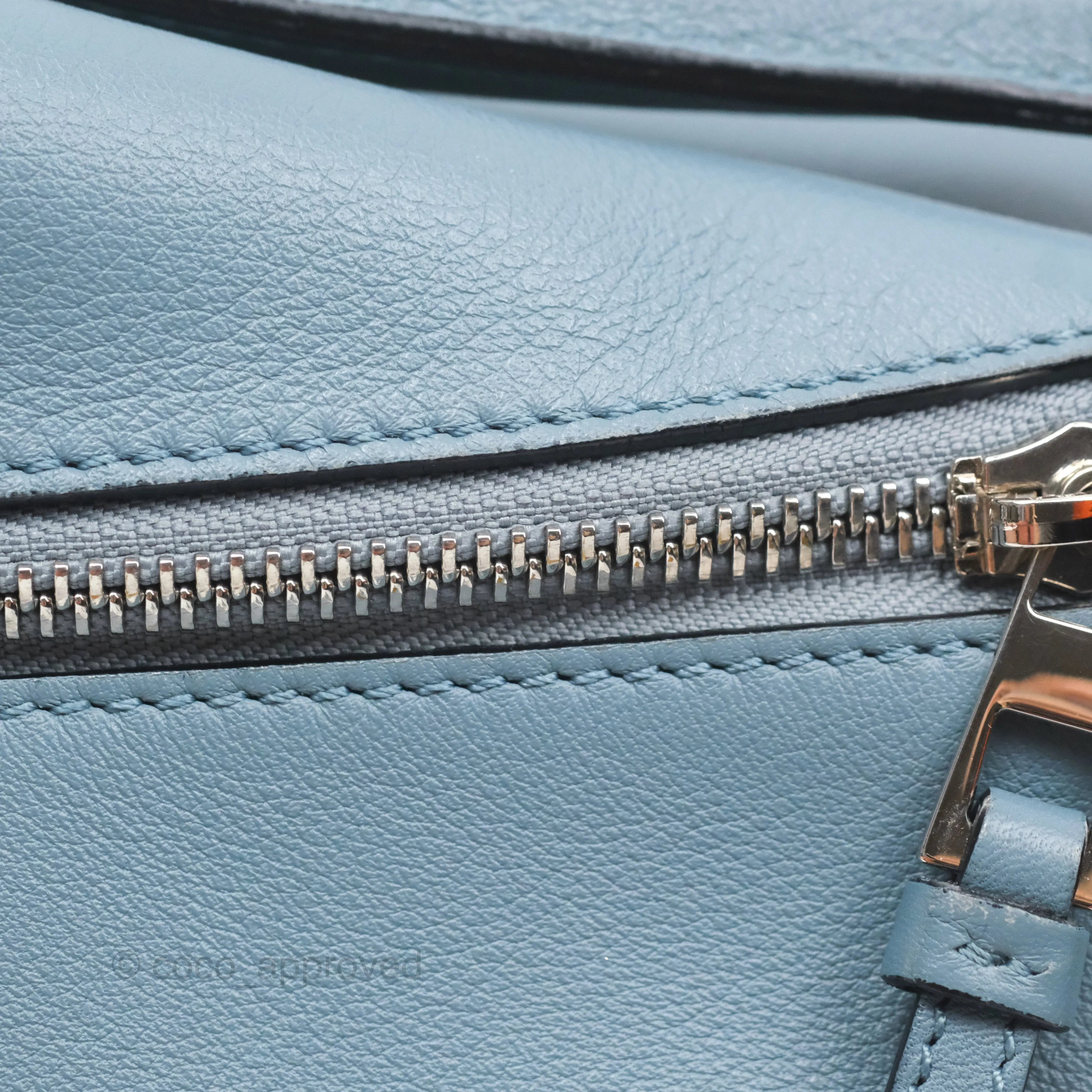 Loewe Small Puzzle Bag Blue Calfskin Silver Hardware