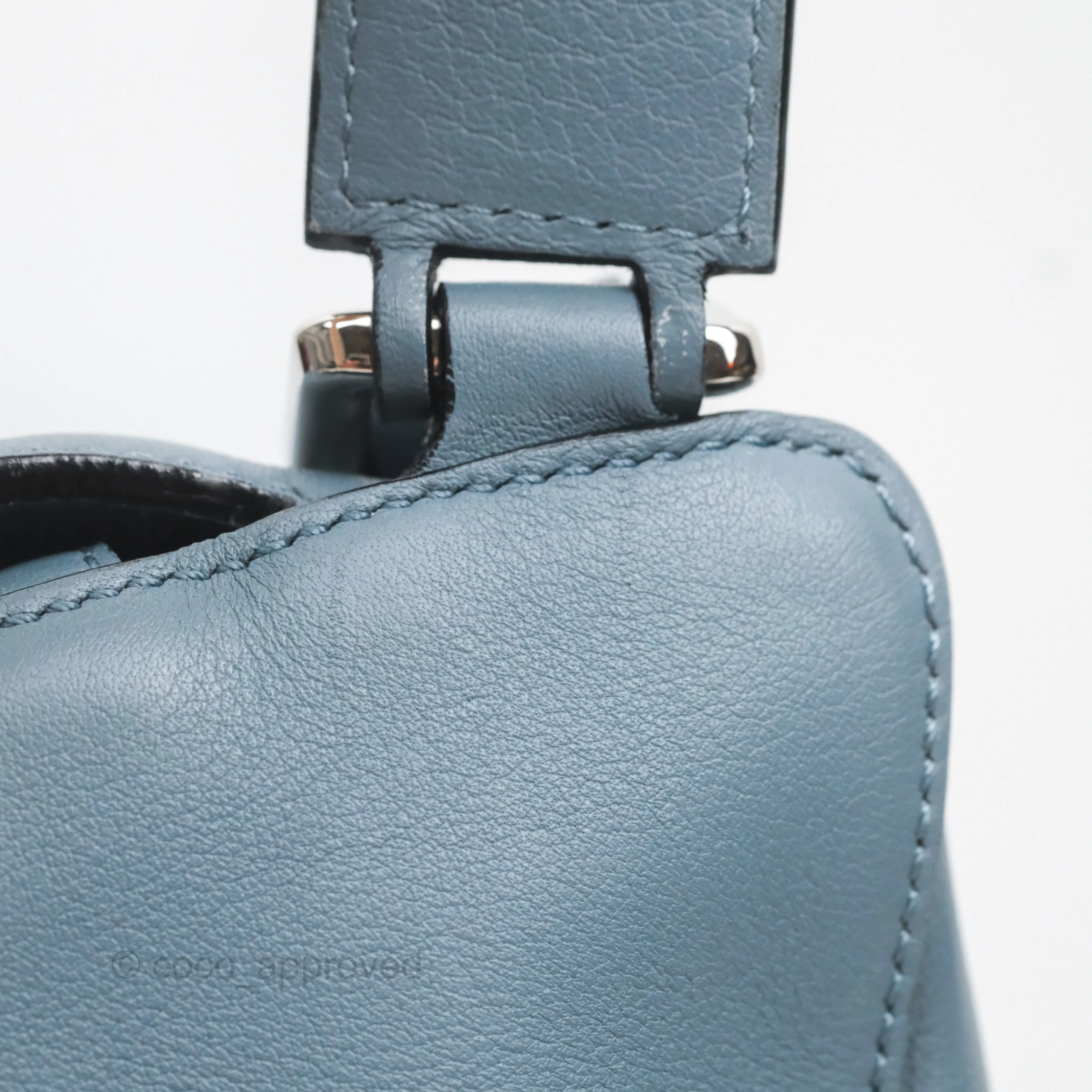 Loewe Small Puzzle Bag Blue Calfskin Silver Hardware