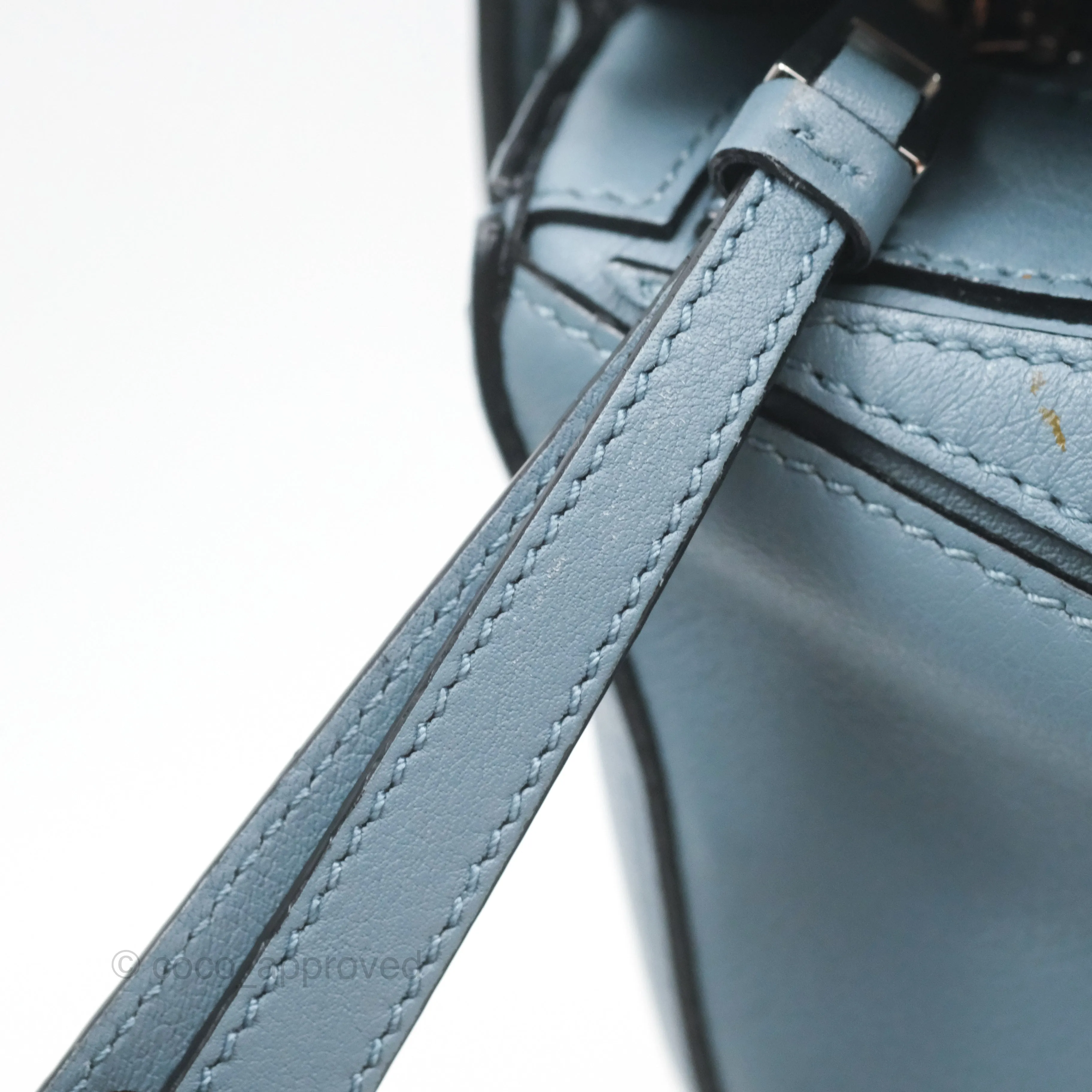 Loewe Small Puzzle Bag Blue Calfskin Silver Hardware