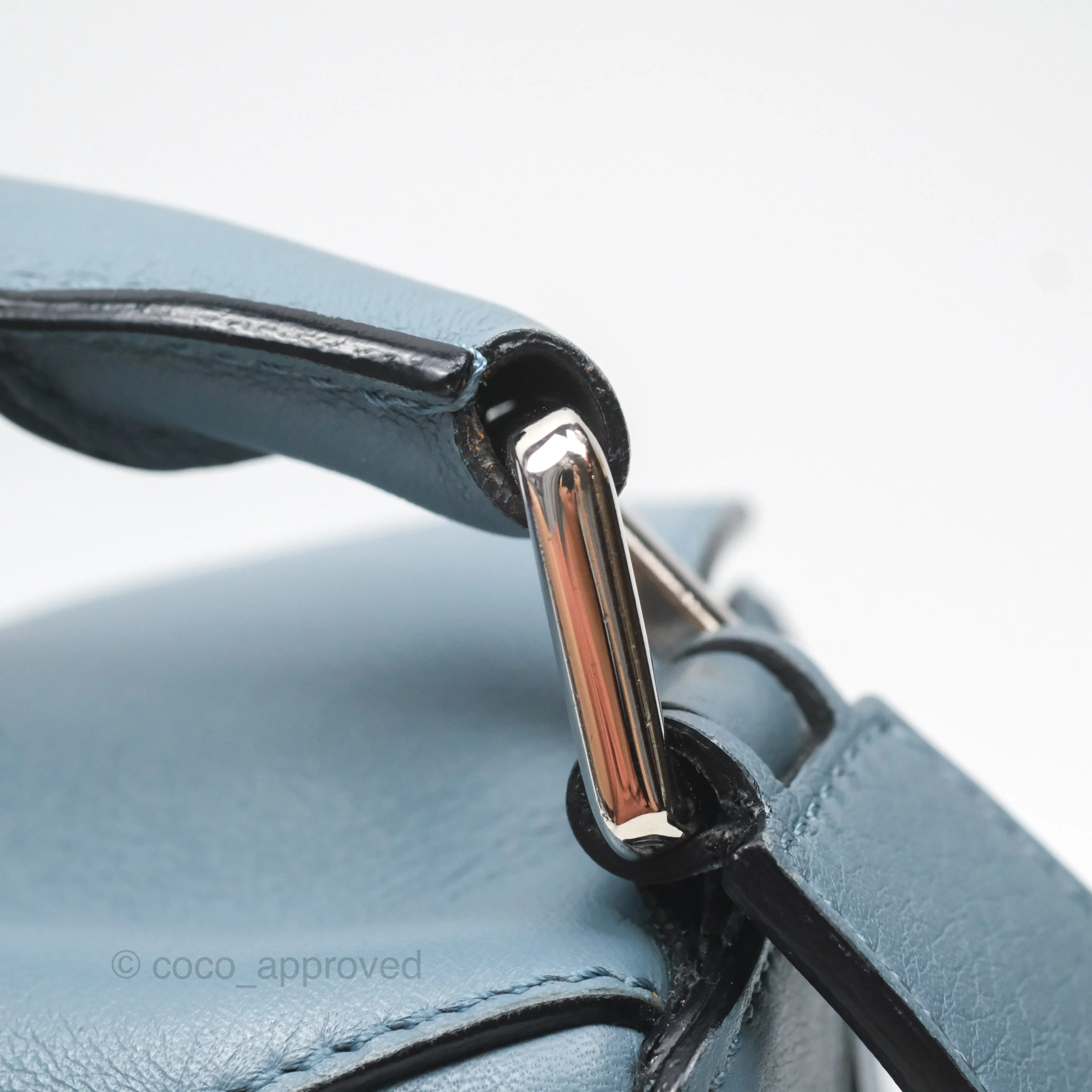Loewe Small Puzzle Bag Blue Calfskin Silver Hardware