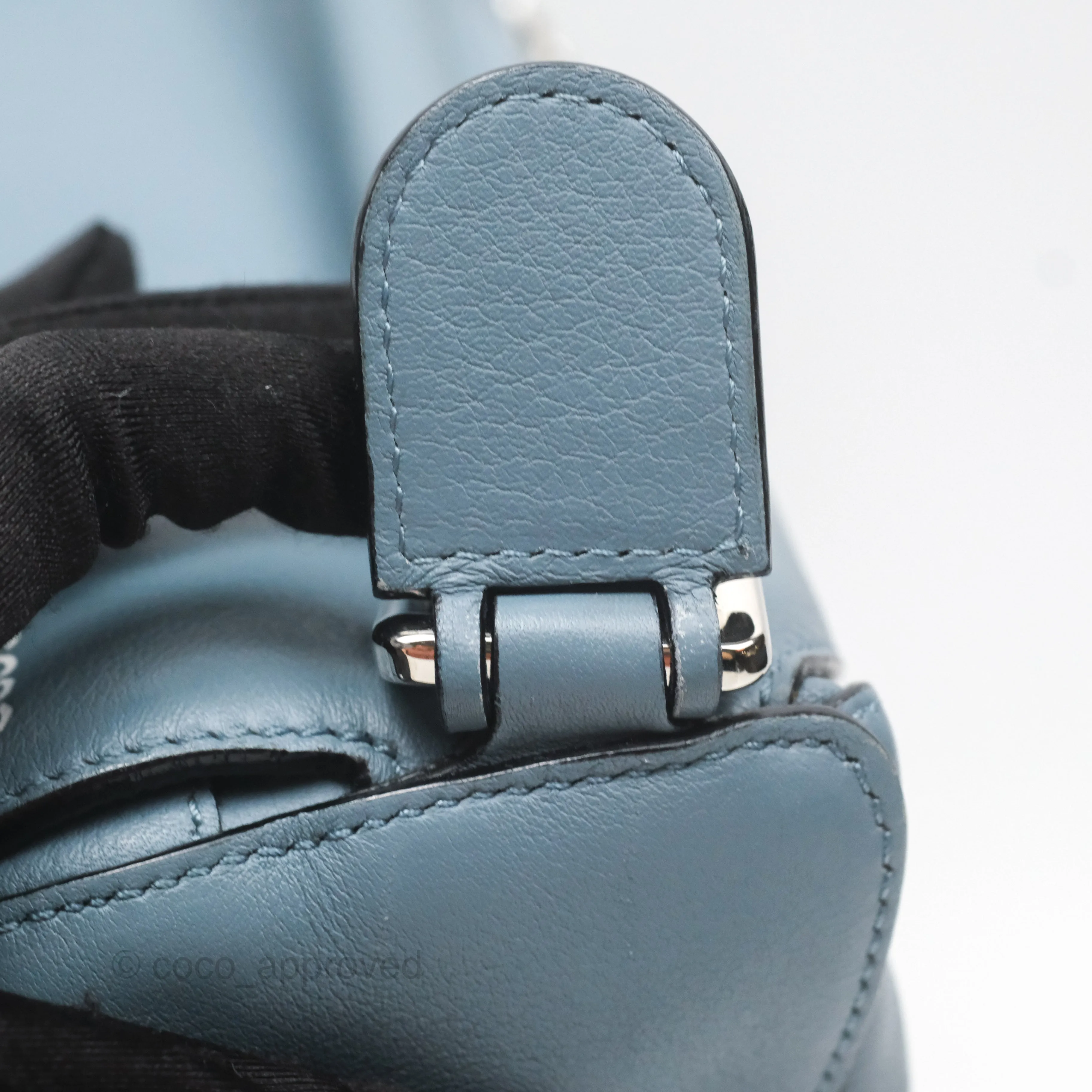 Loewe Small Puzzle Bag Blue Calfskin Silver Hardware